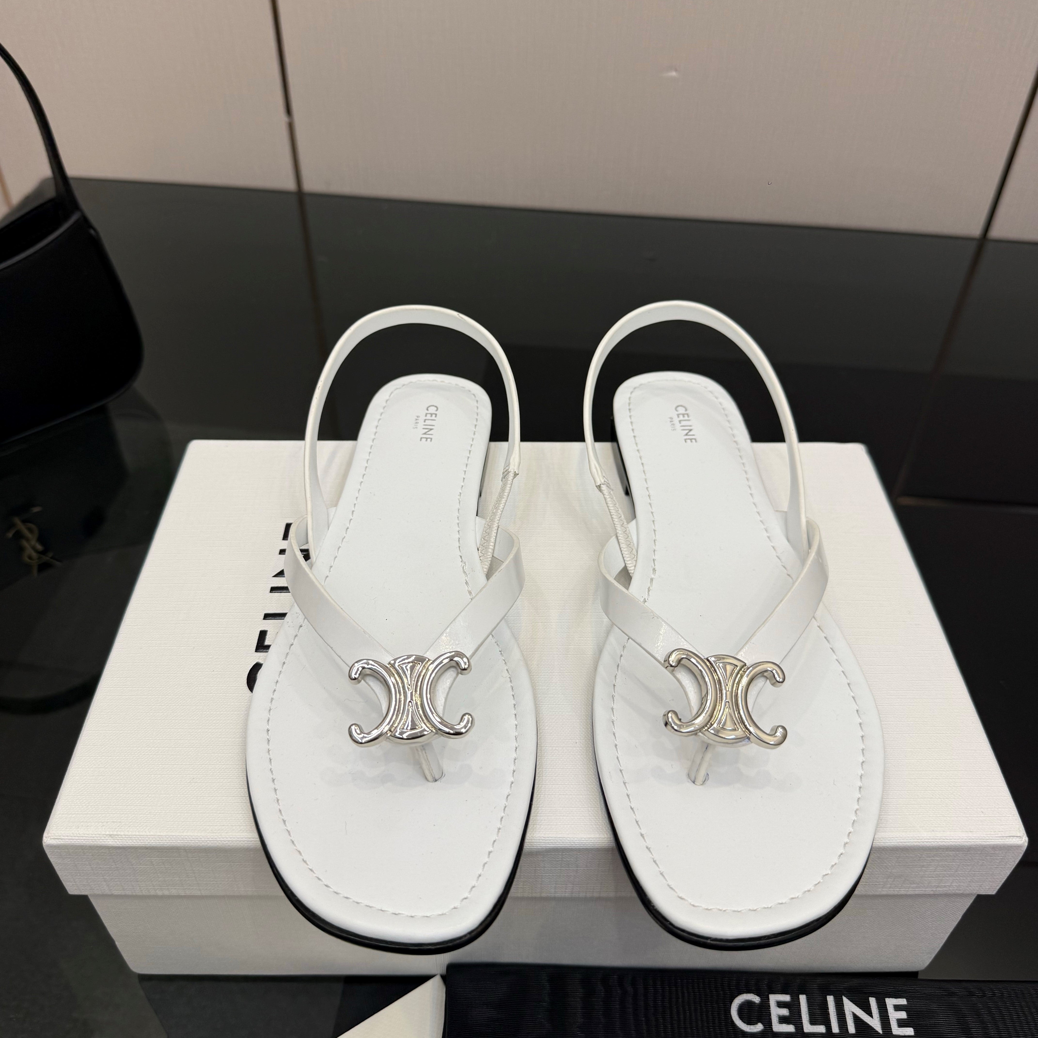 Celine Biki Sandal White Calfskin 725673
