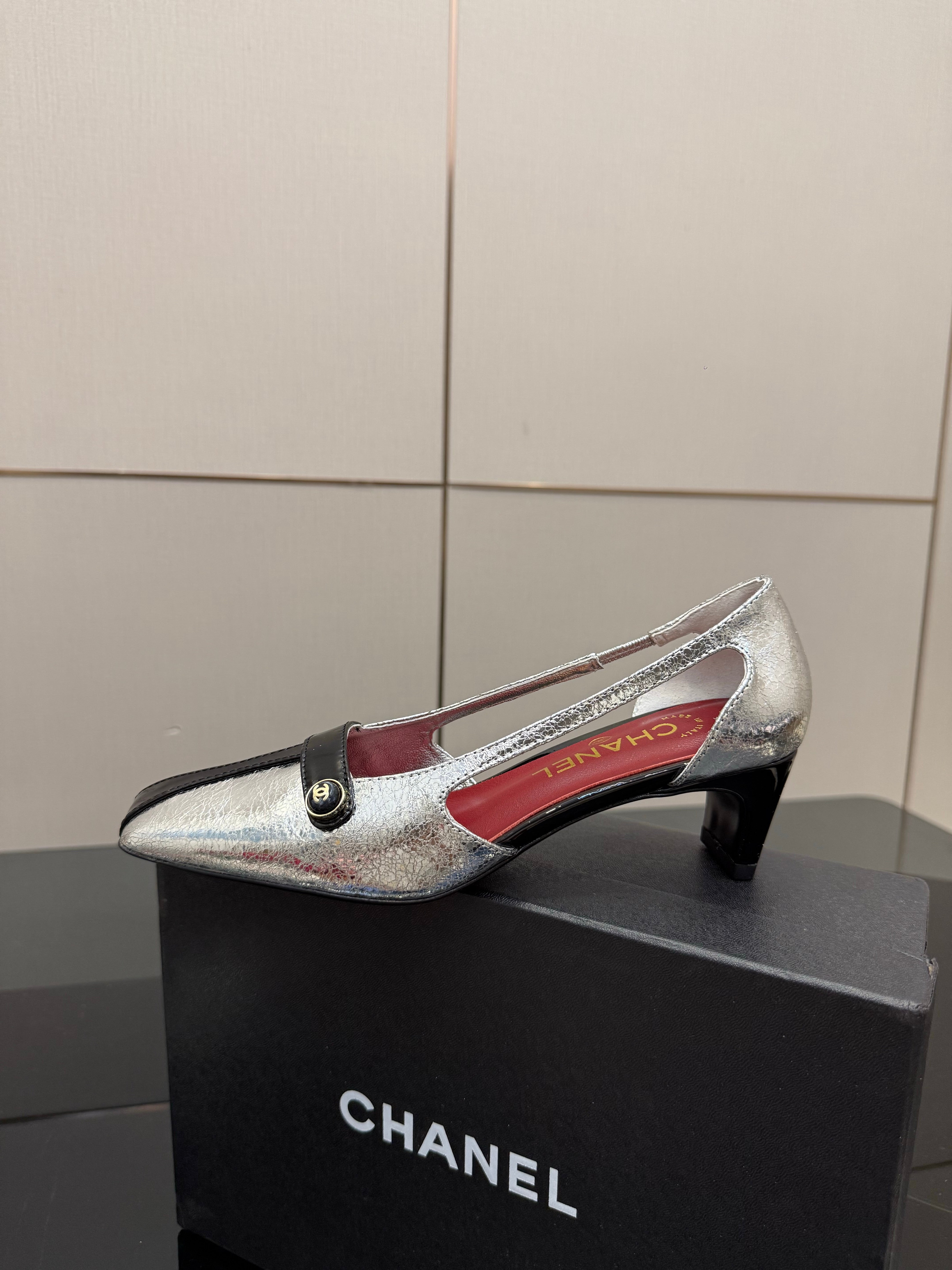 CC 26P Slingback 5cm Sliver Black Patent Leather 791610