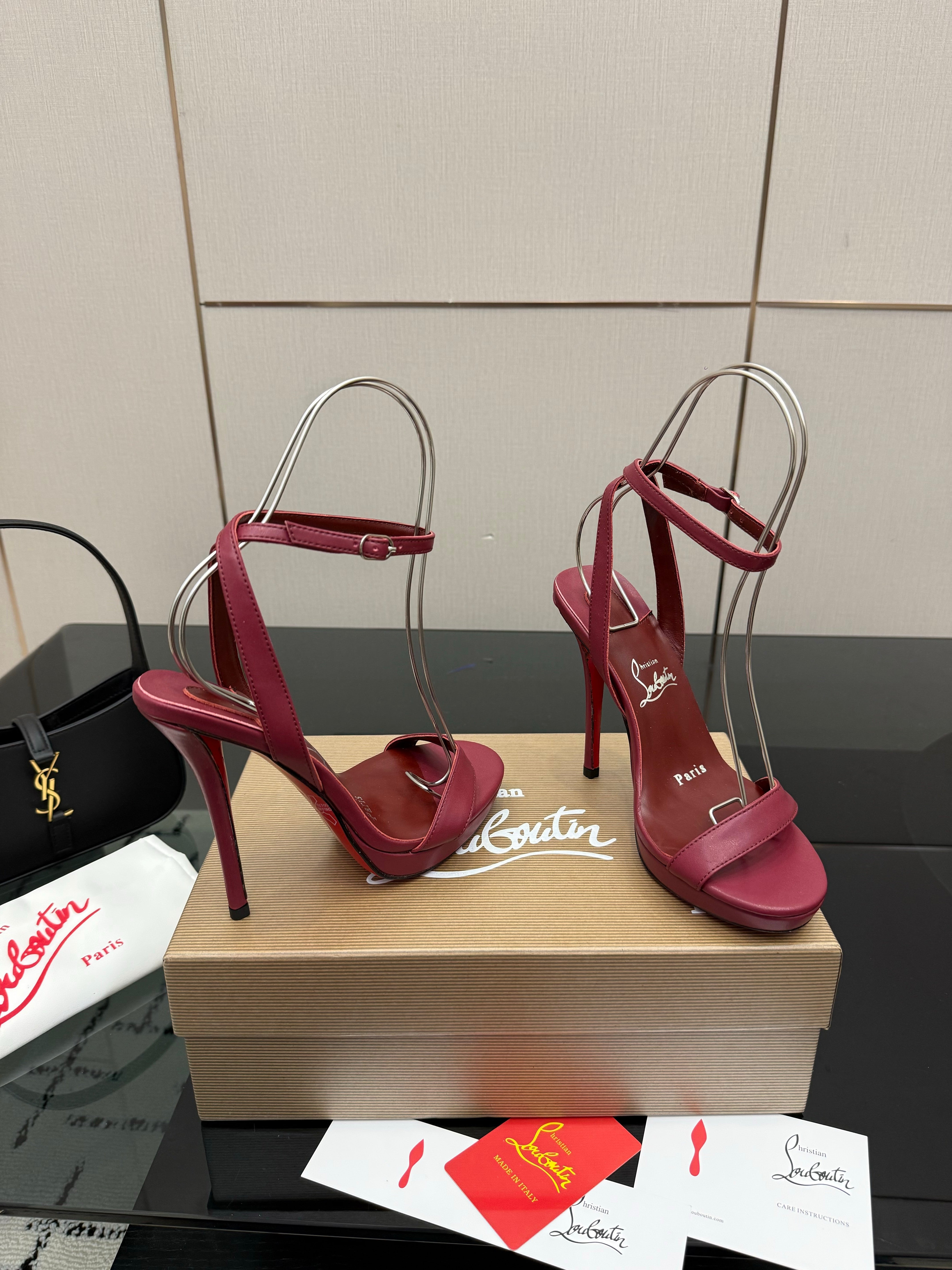 CL Miss Z Sandal 12cm Burgundy Cowhide 828154