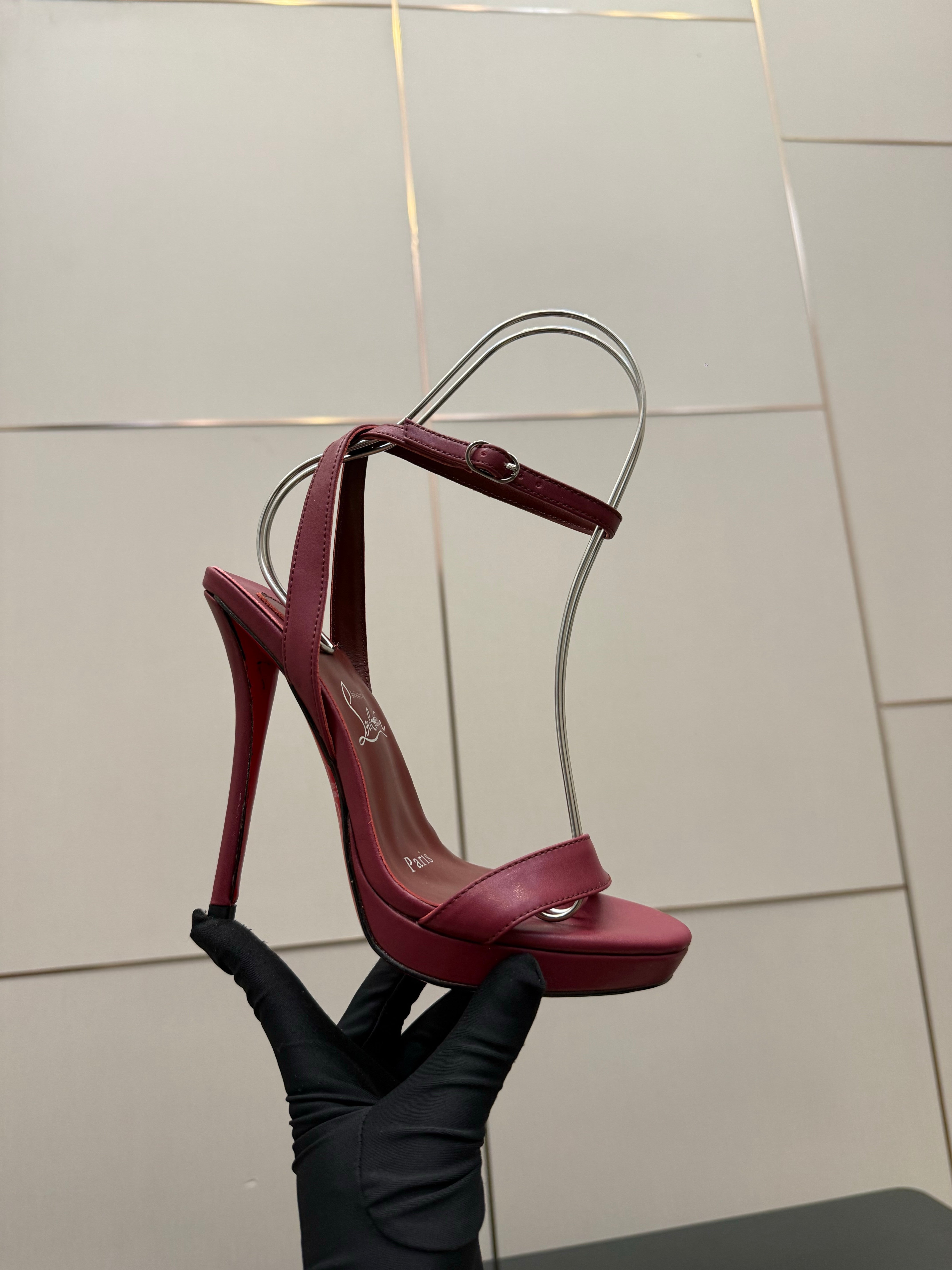 CL Miss Z Sandal 12cm Burgundy Cowhide 828154
