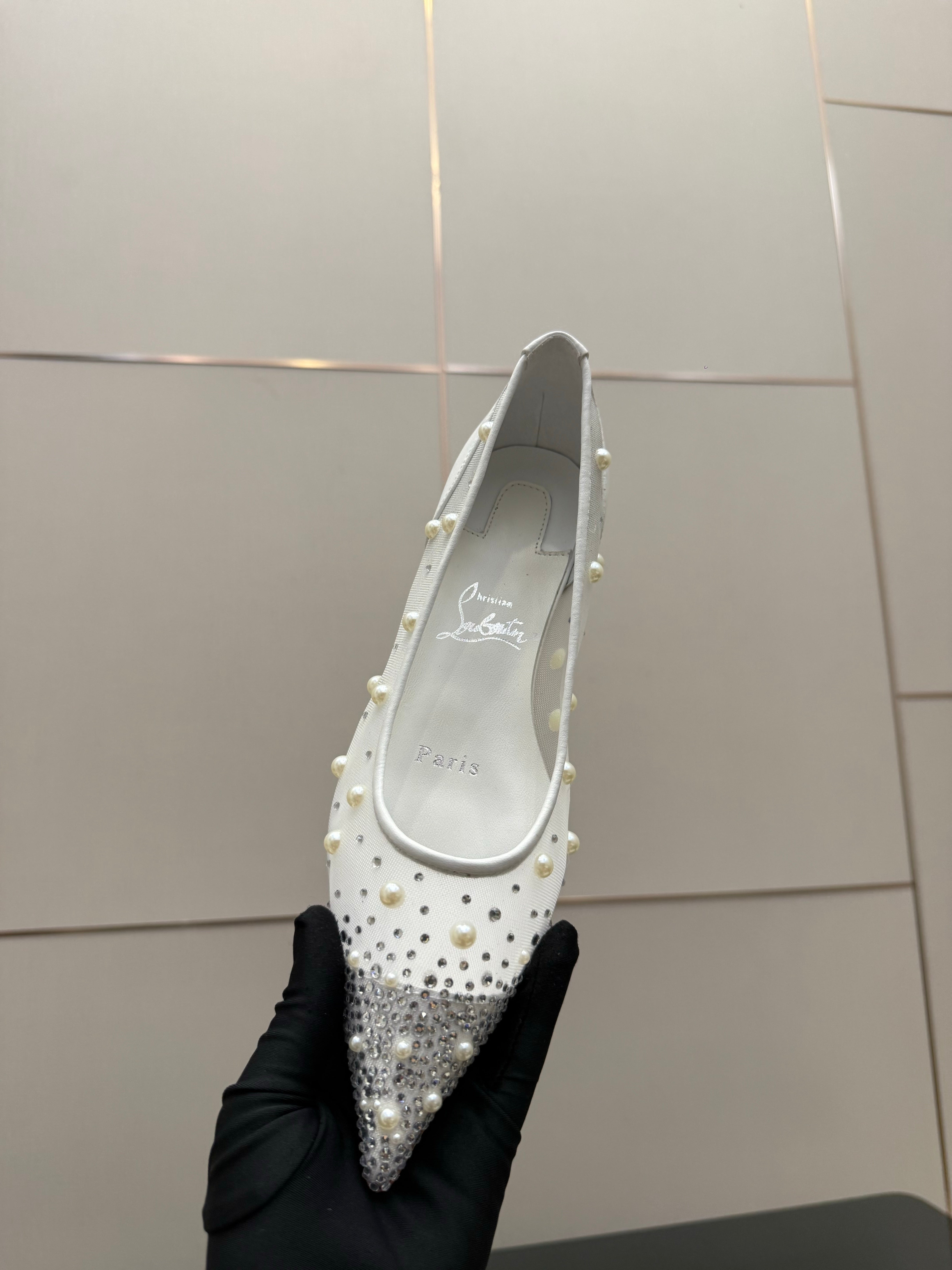 CL Degrastrassina Perla Ballet Flat White Mesh 828159