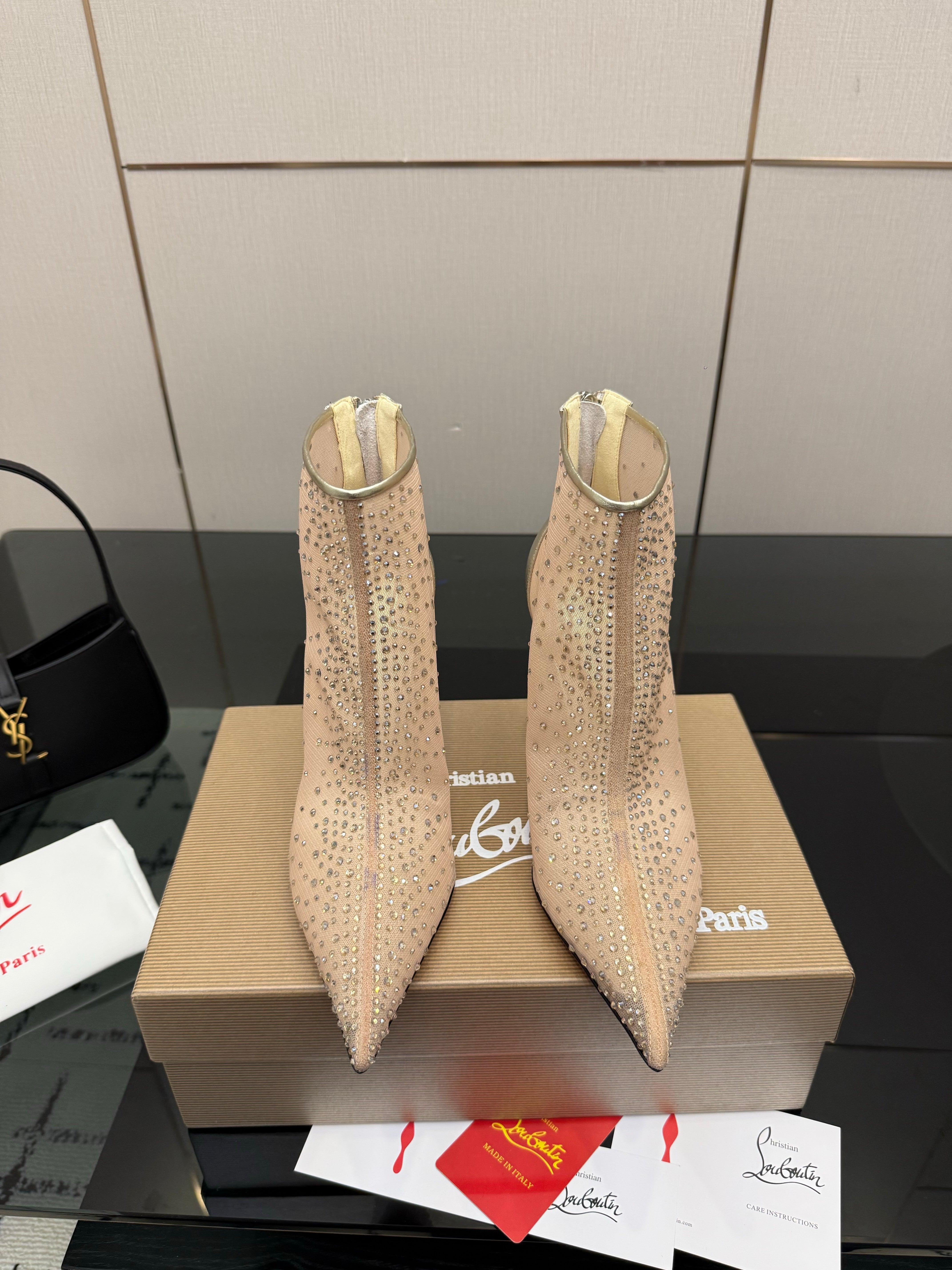 CL 26s Thea Ankle Boots 10cm Beige Mesh 828172