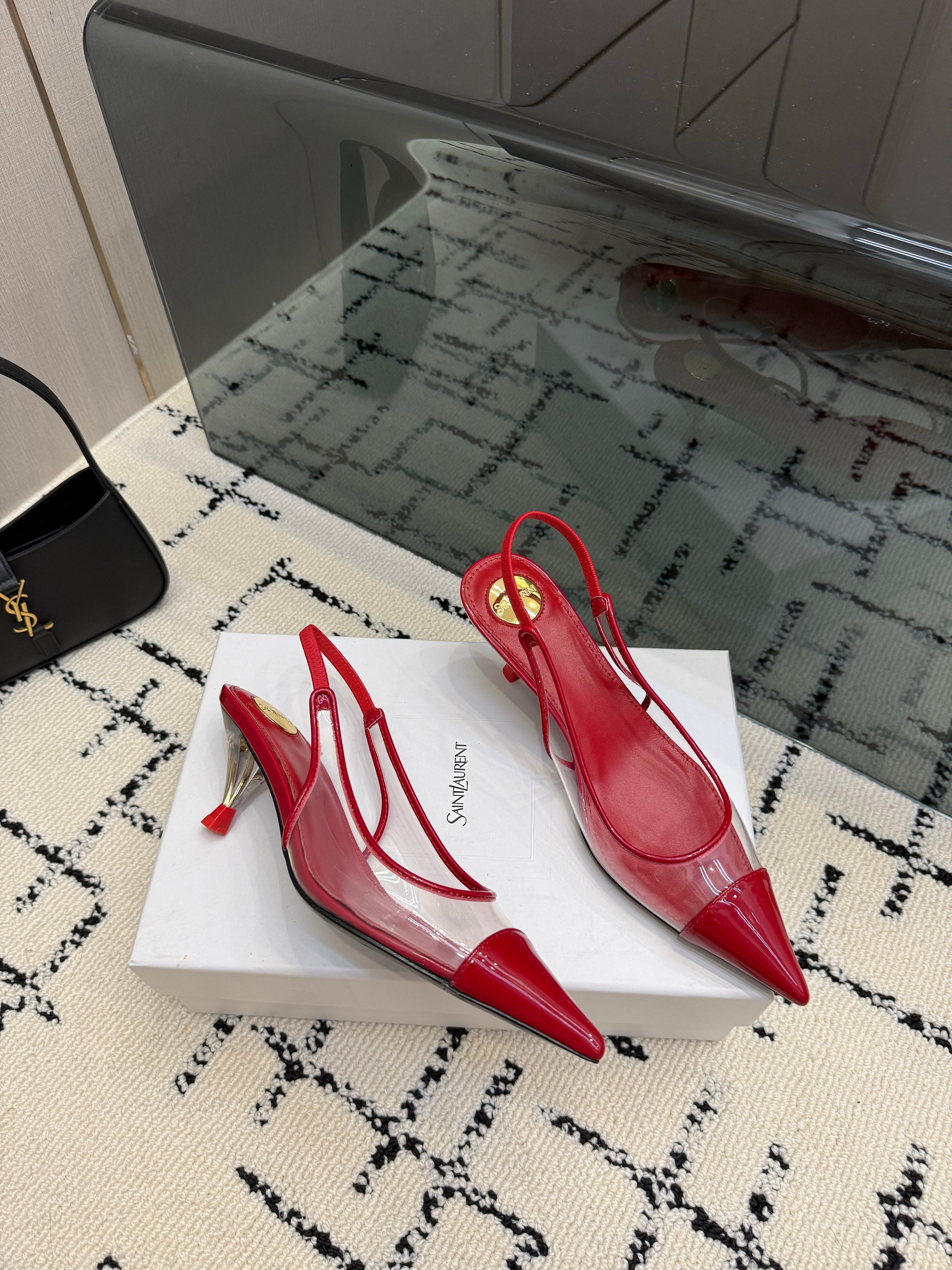 YSL Slingbacks Red Patent Leather 894387