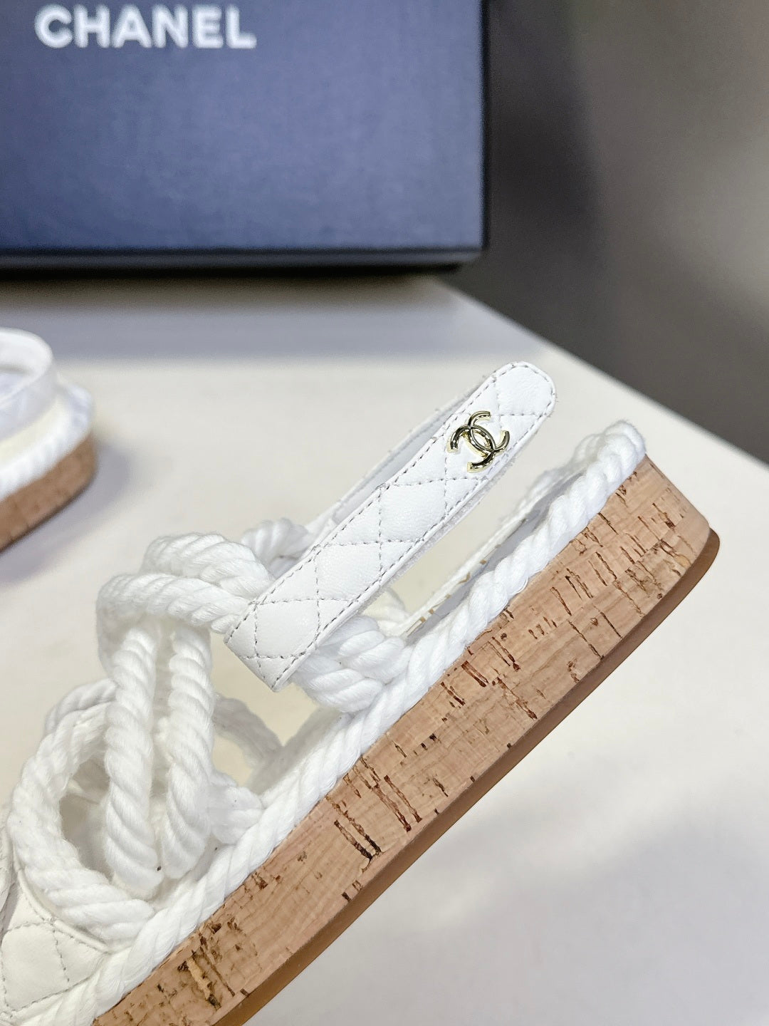 CC 2026 Sandal White Rope Calfskin 675896