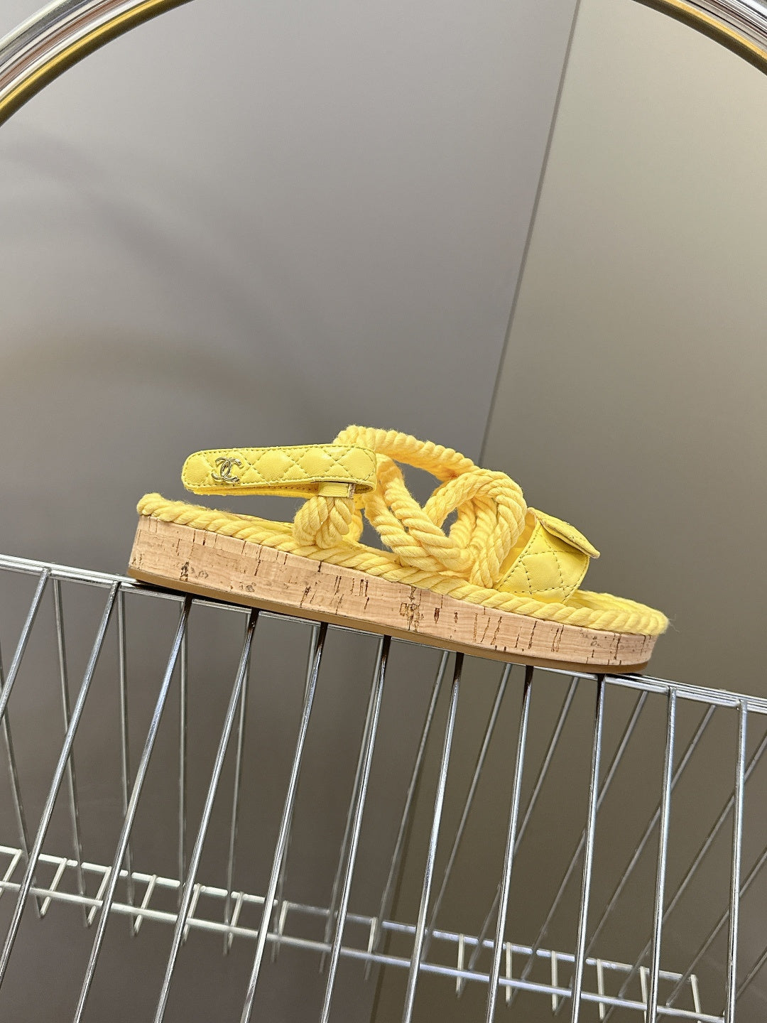 CC 2026 Sandal Yellow Rope Calfskin 675898