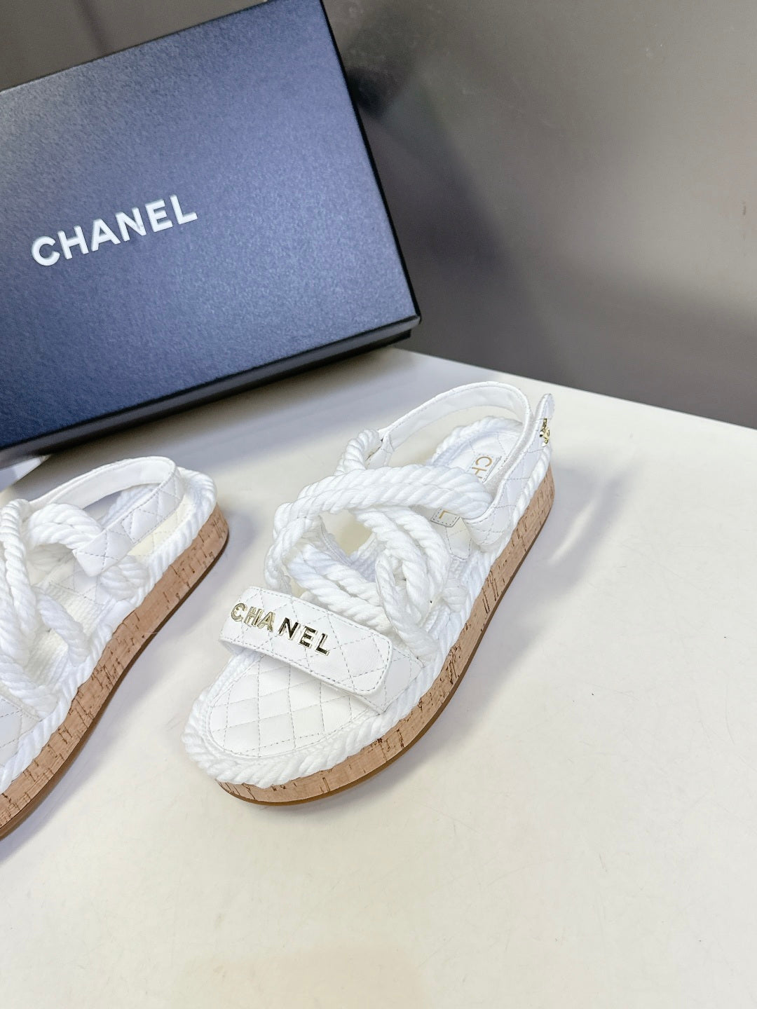 CC 2026 Sandal White Rope Calfskin 675896