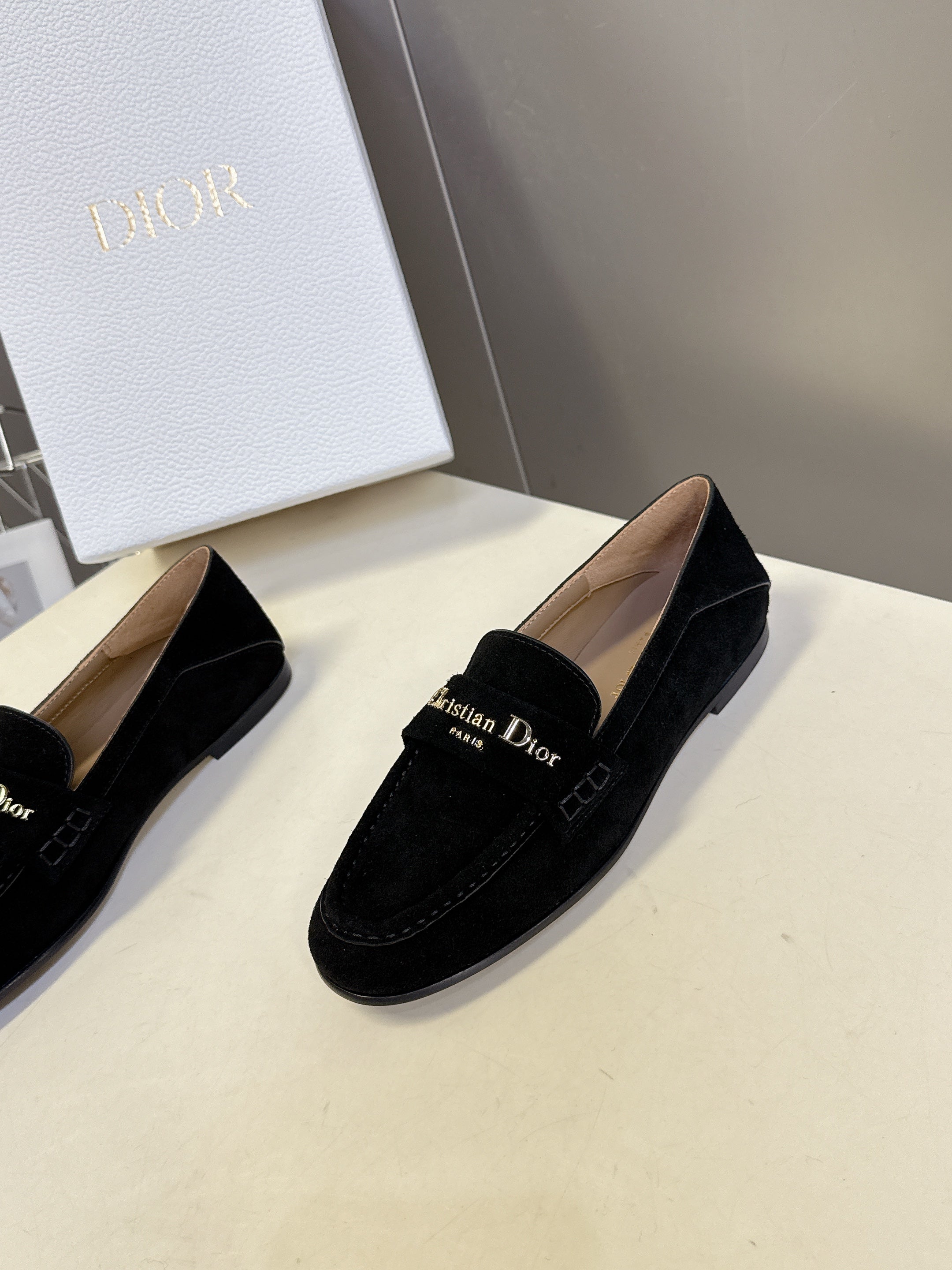 CD Boy Loafer Rope 5m Black Suede Calfskin 492541