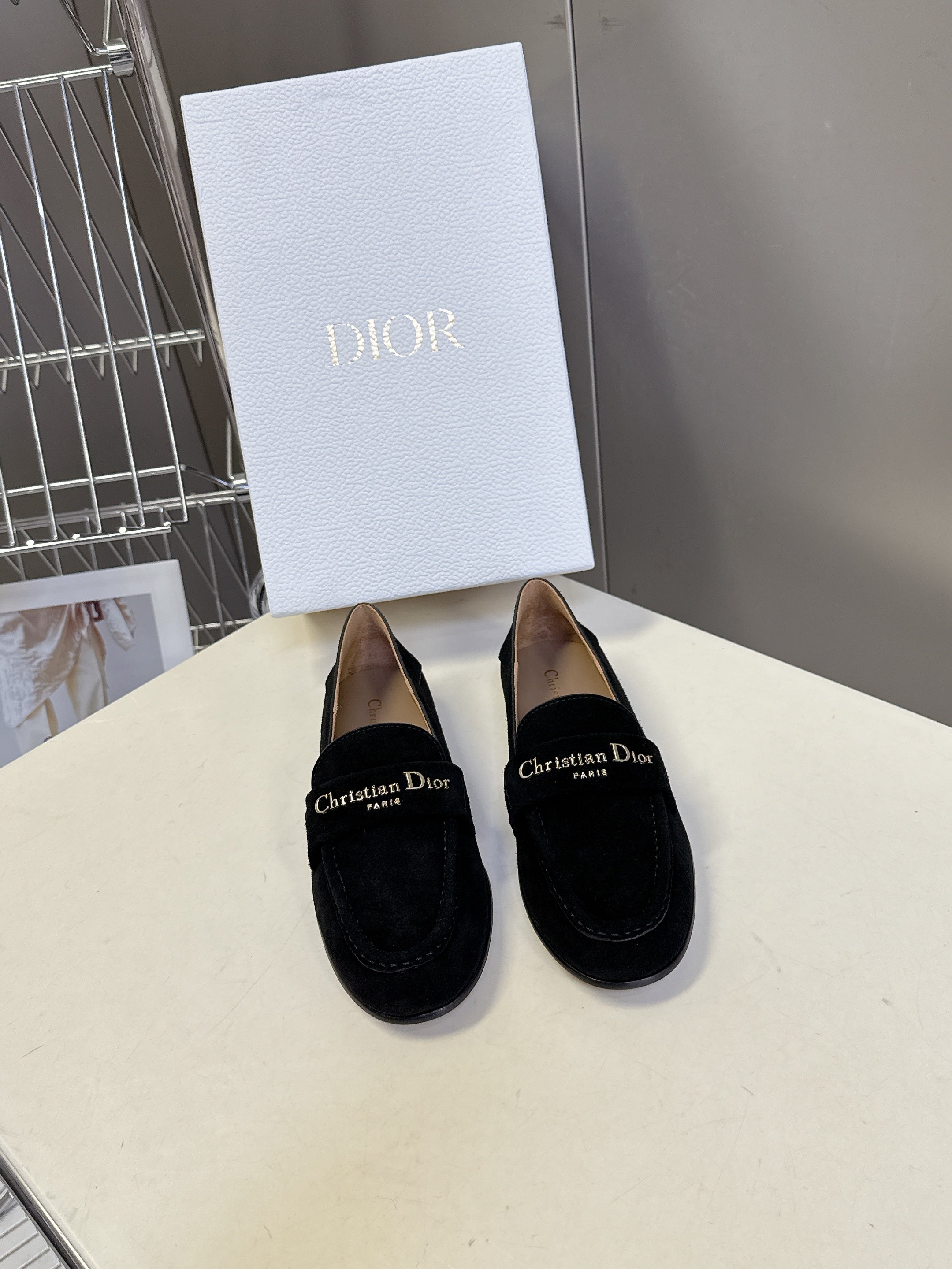 CD Boy Loafer Rope 5m Black Suede Calfskin 492541