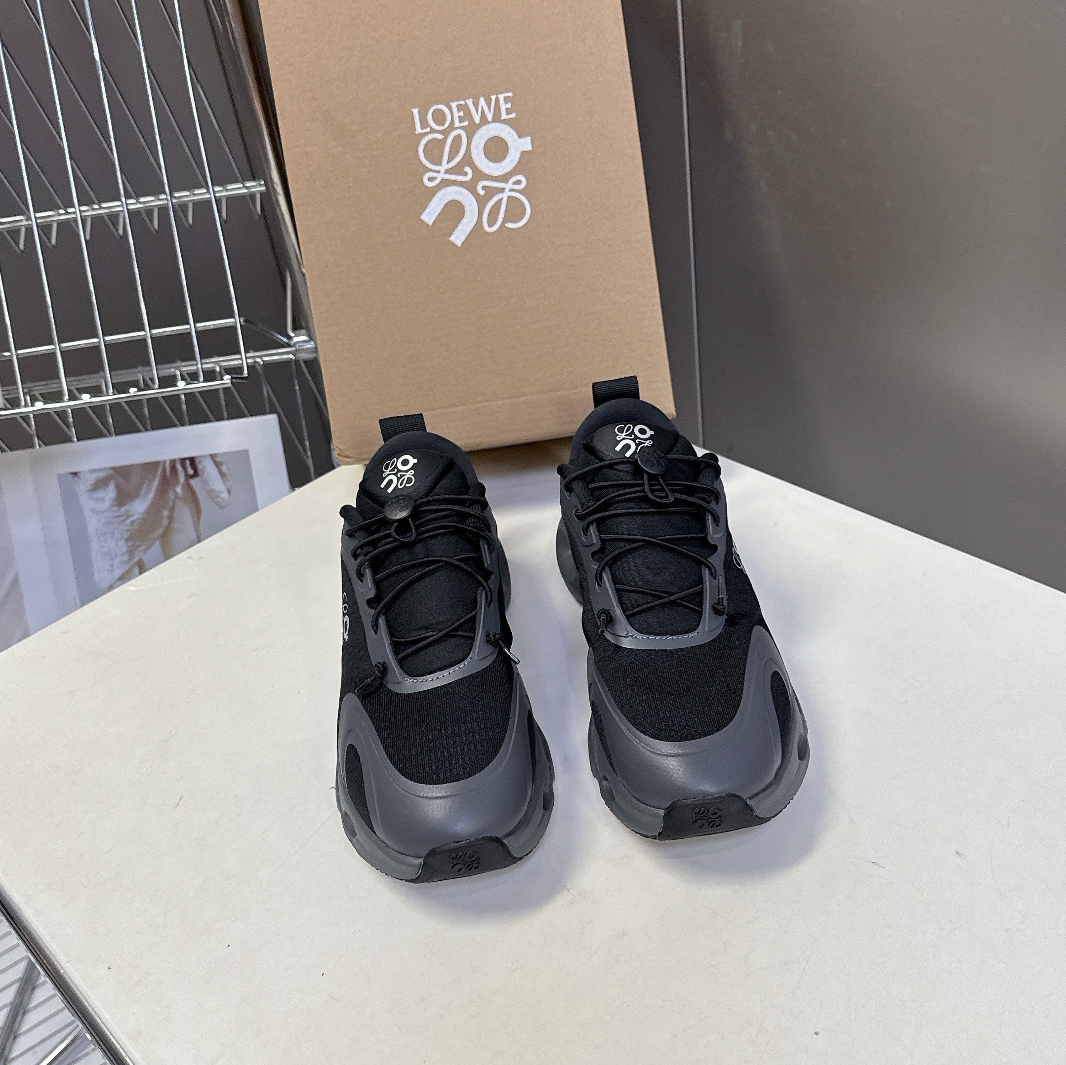 Loewe x On Cloudsolo Sneakers Black Polyester and Mesh 536839
