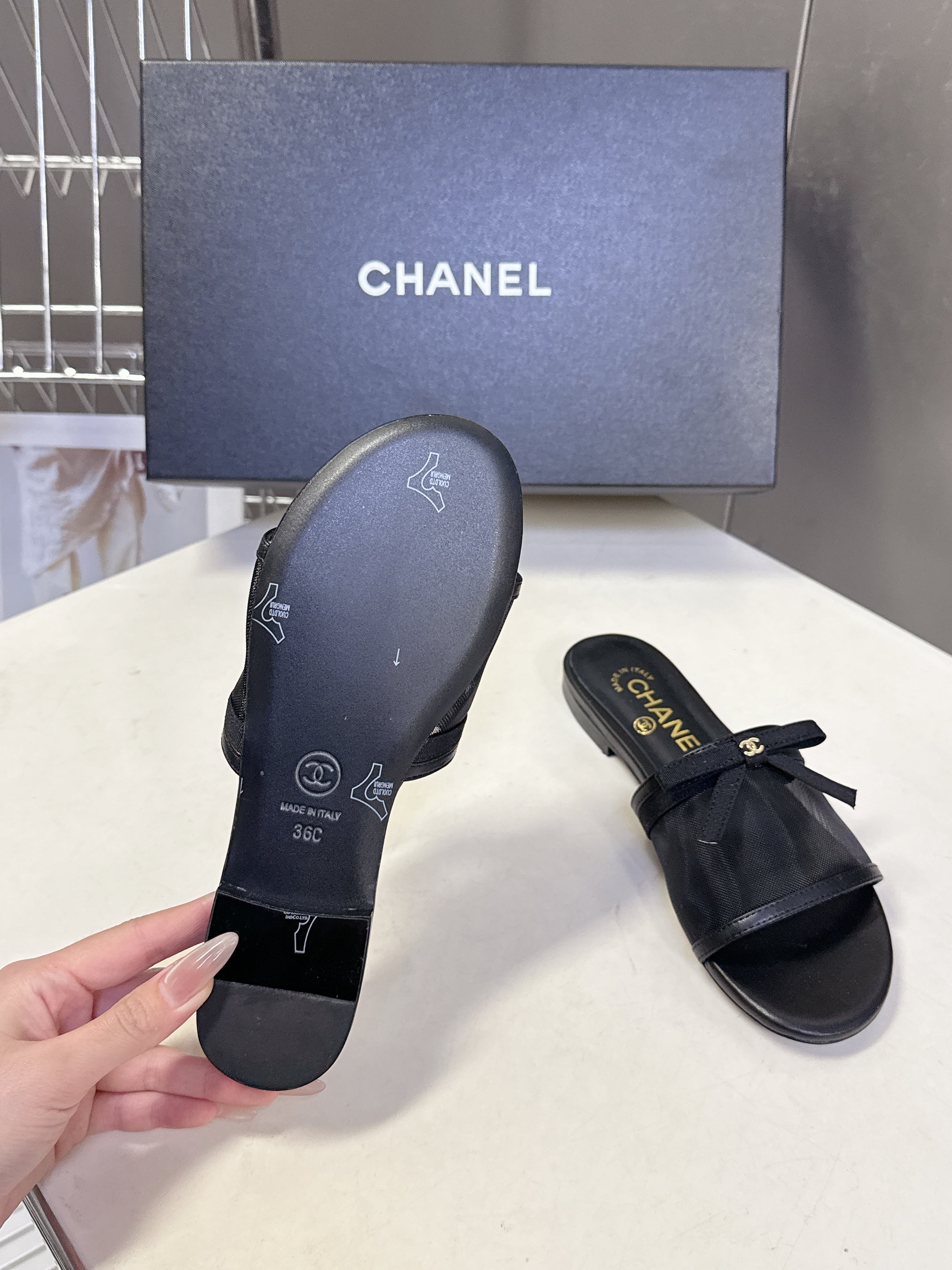 CC Spring Summer 2026 Mules Black Mesh Lambskin 635499