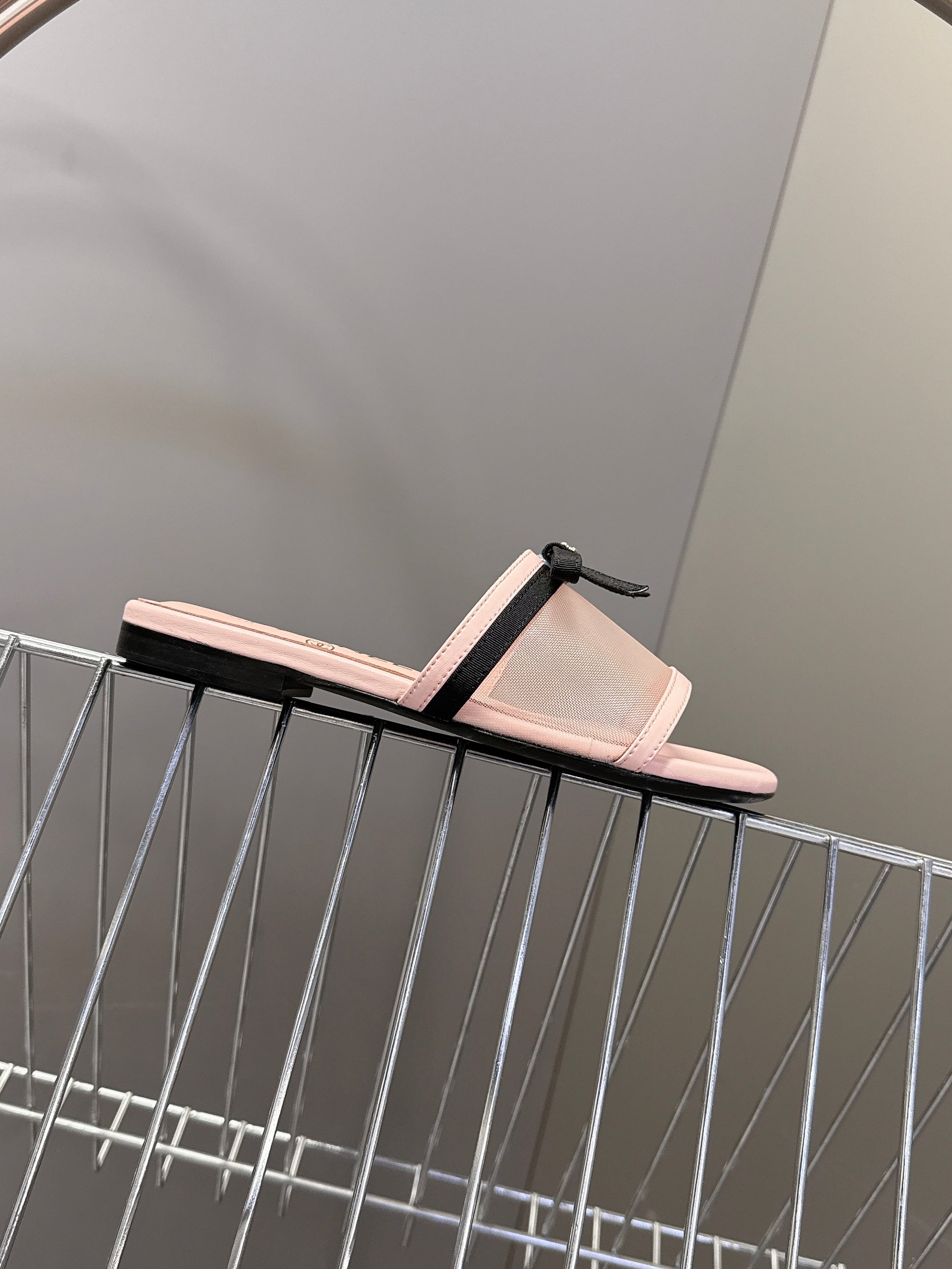 CC Spring Summer 2026 Mules Light Pink Mesh Lambskin 635501