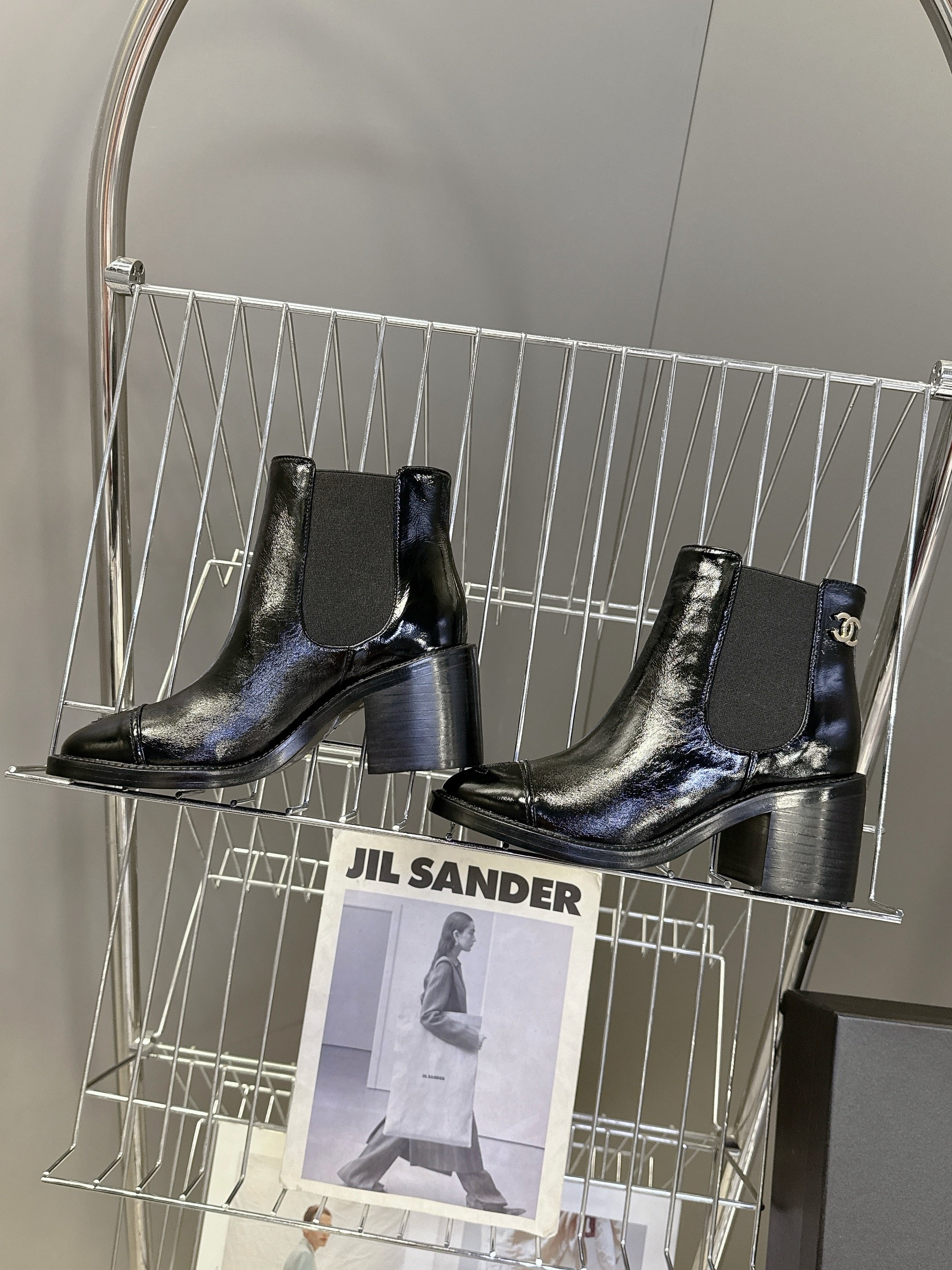 CC 26s Ankle Boots Black Glossy Lambskin 948059