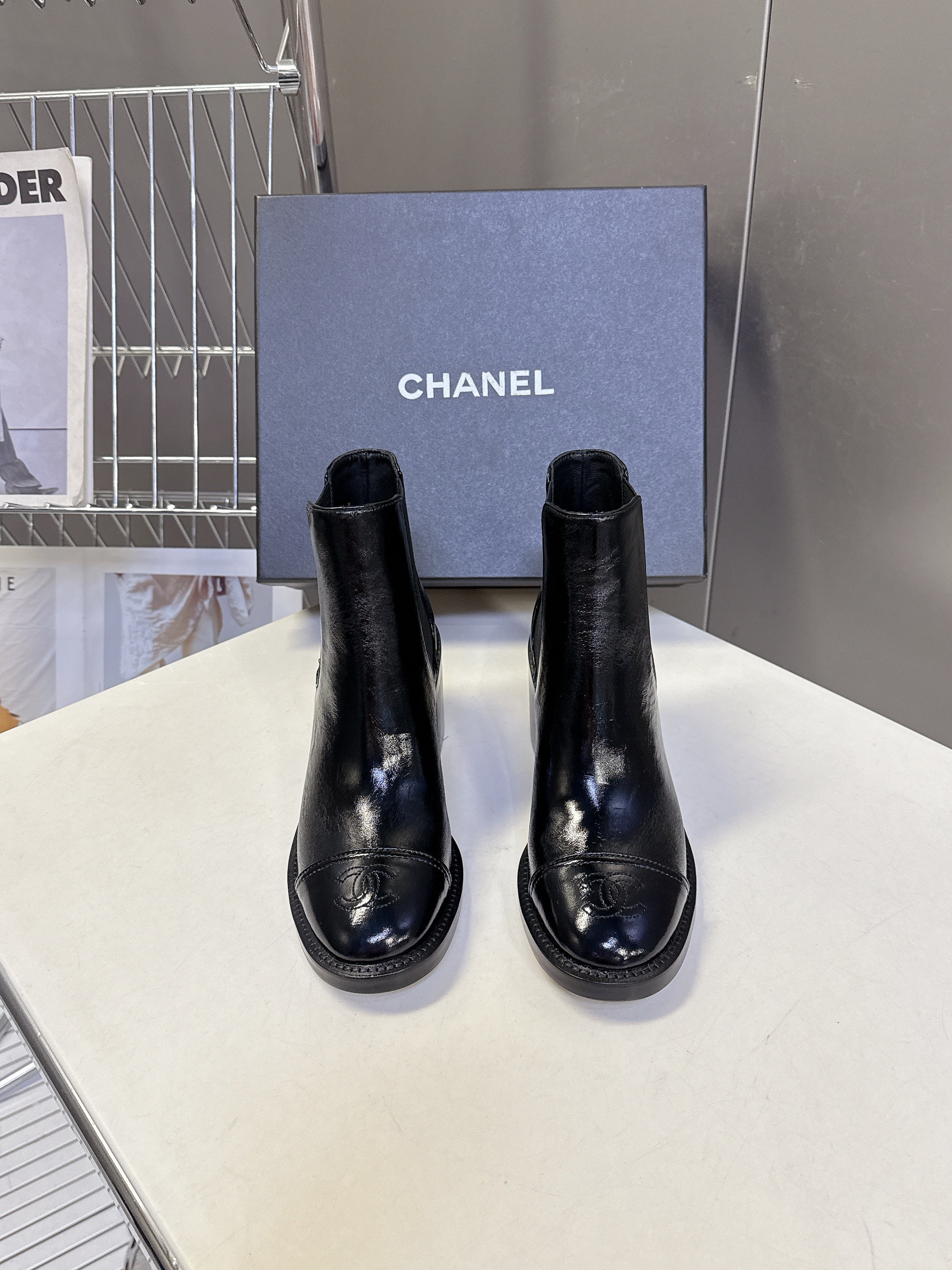 CC 26s Ankle Boots Black Glossy Lambskin 948059