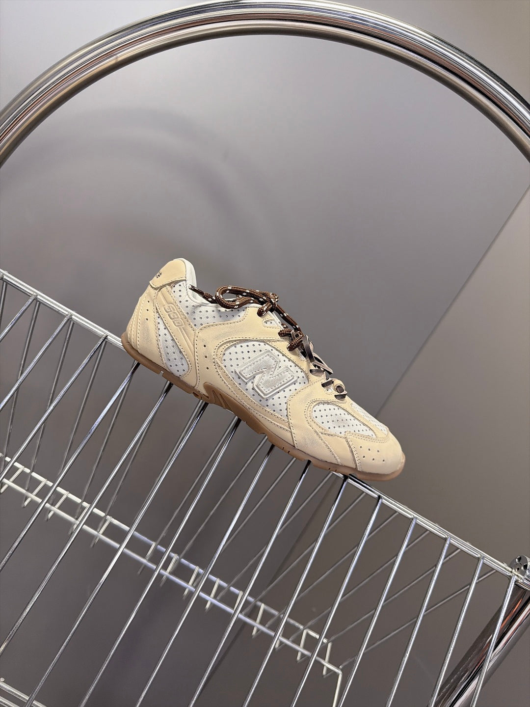 Miu 26s x New Balance 530 Sneaker Beige White Mesh Leather 994215