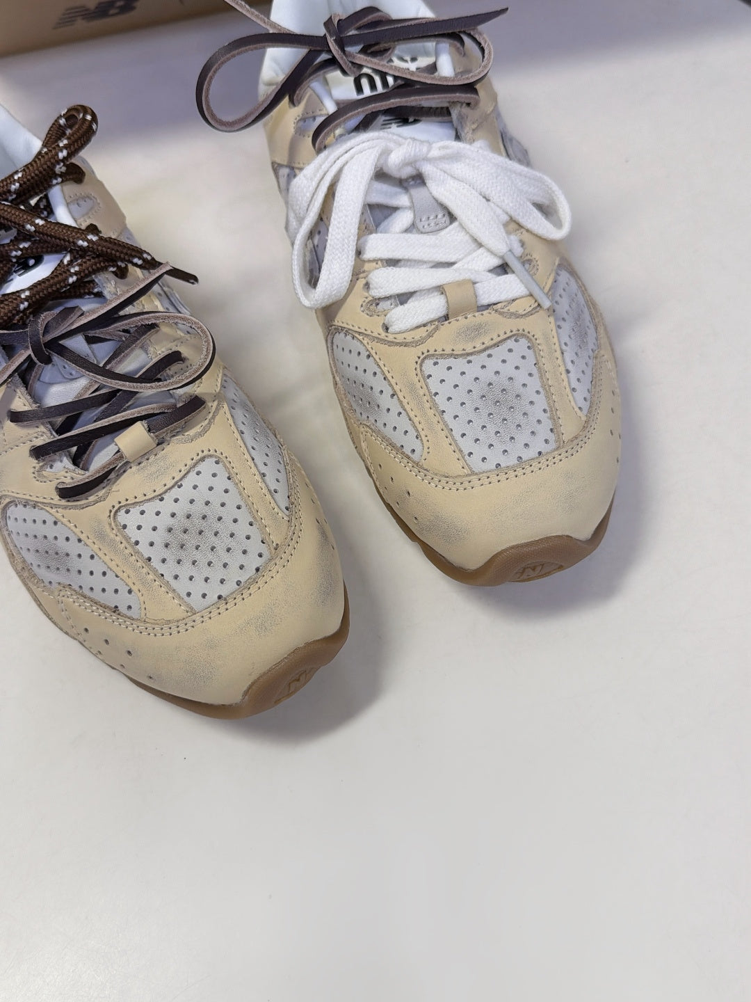 Miu 26s x New Balance 530 Sneaker Beige White Mesh Leather 994215