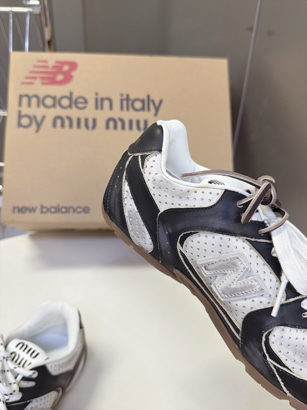 Miu 26s x New Balance 530 Sneaker Black White Mesh Leather 994216