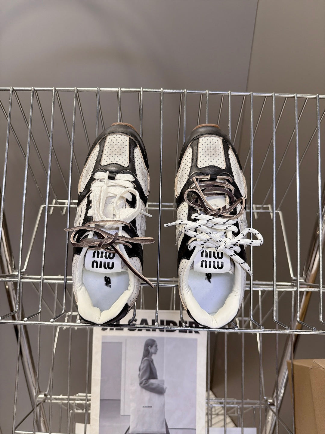 Miu 26s x New Balance 530 Sneaker Black White Mesh Leather 994216