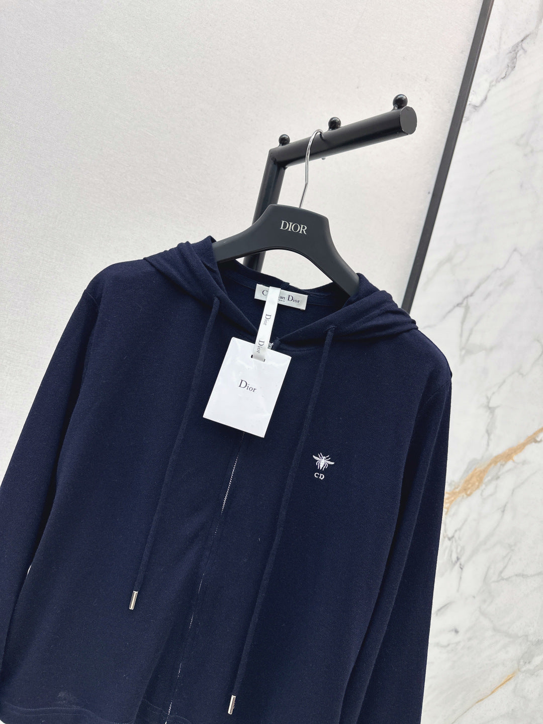 CD 25 Drawstring Hoodie Cotton And Stretch Wool