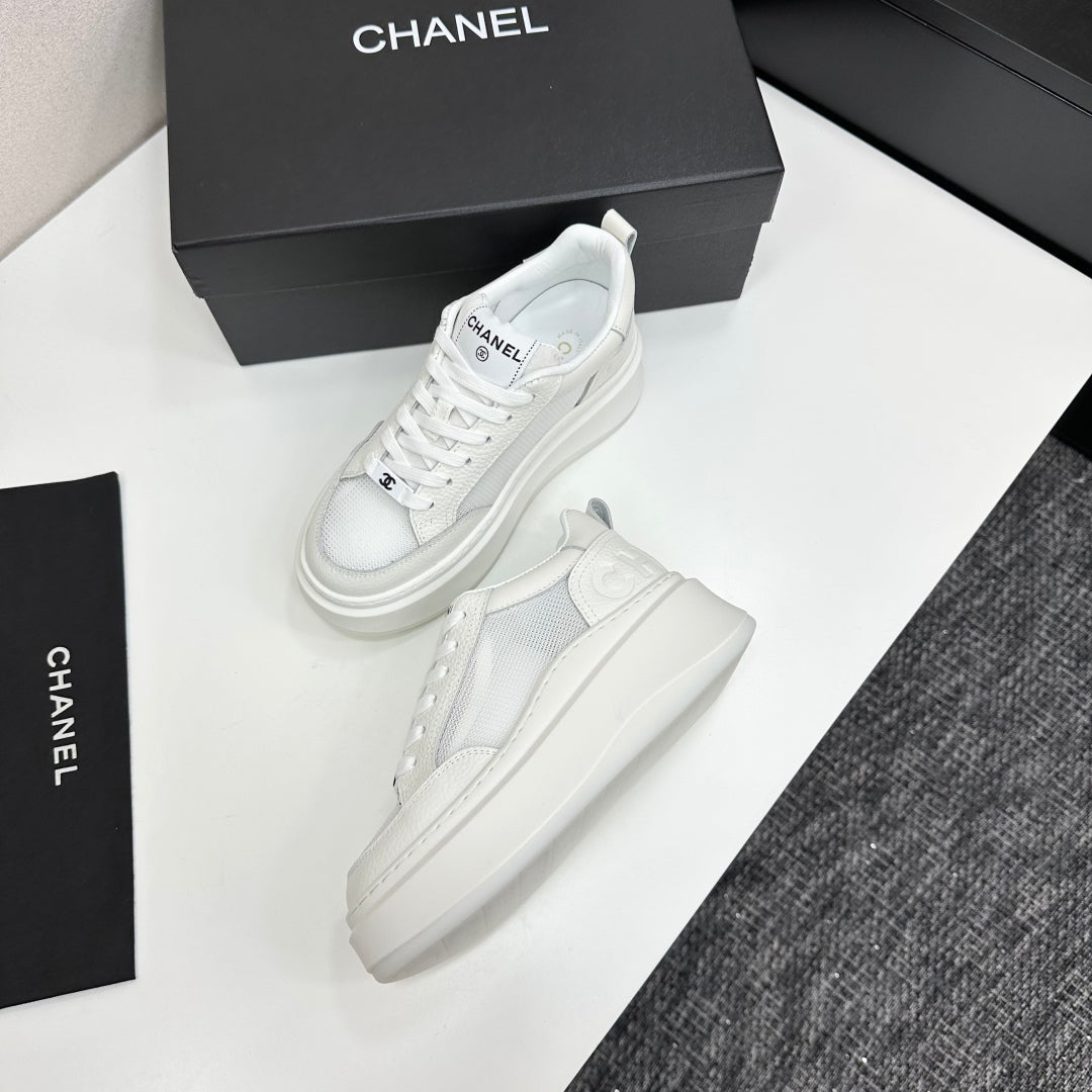 CC 25 Platform Sneaker White Mesh Sheepskin 331750