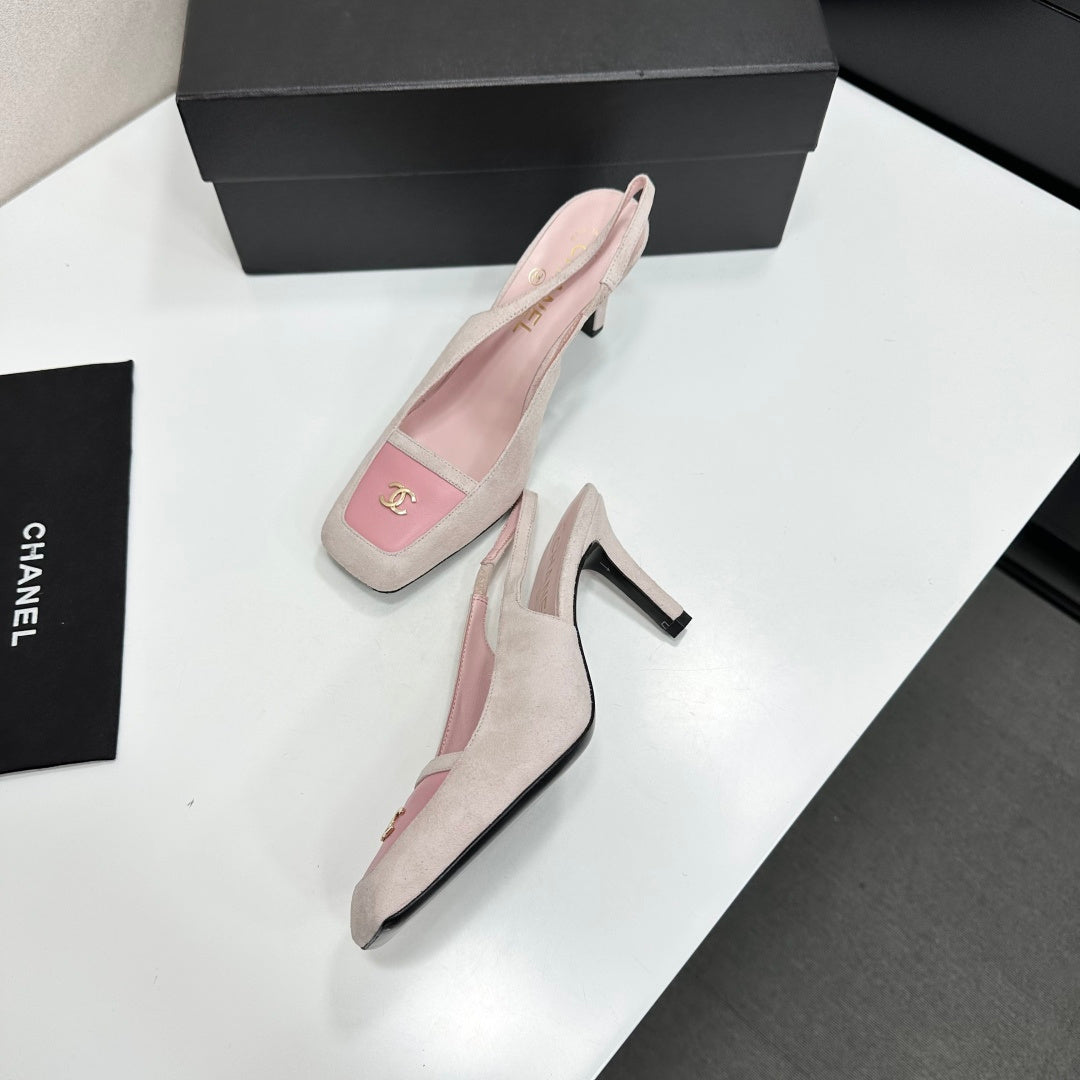CC Block Slingback Light Pink Suede 743248
