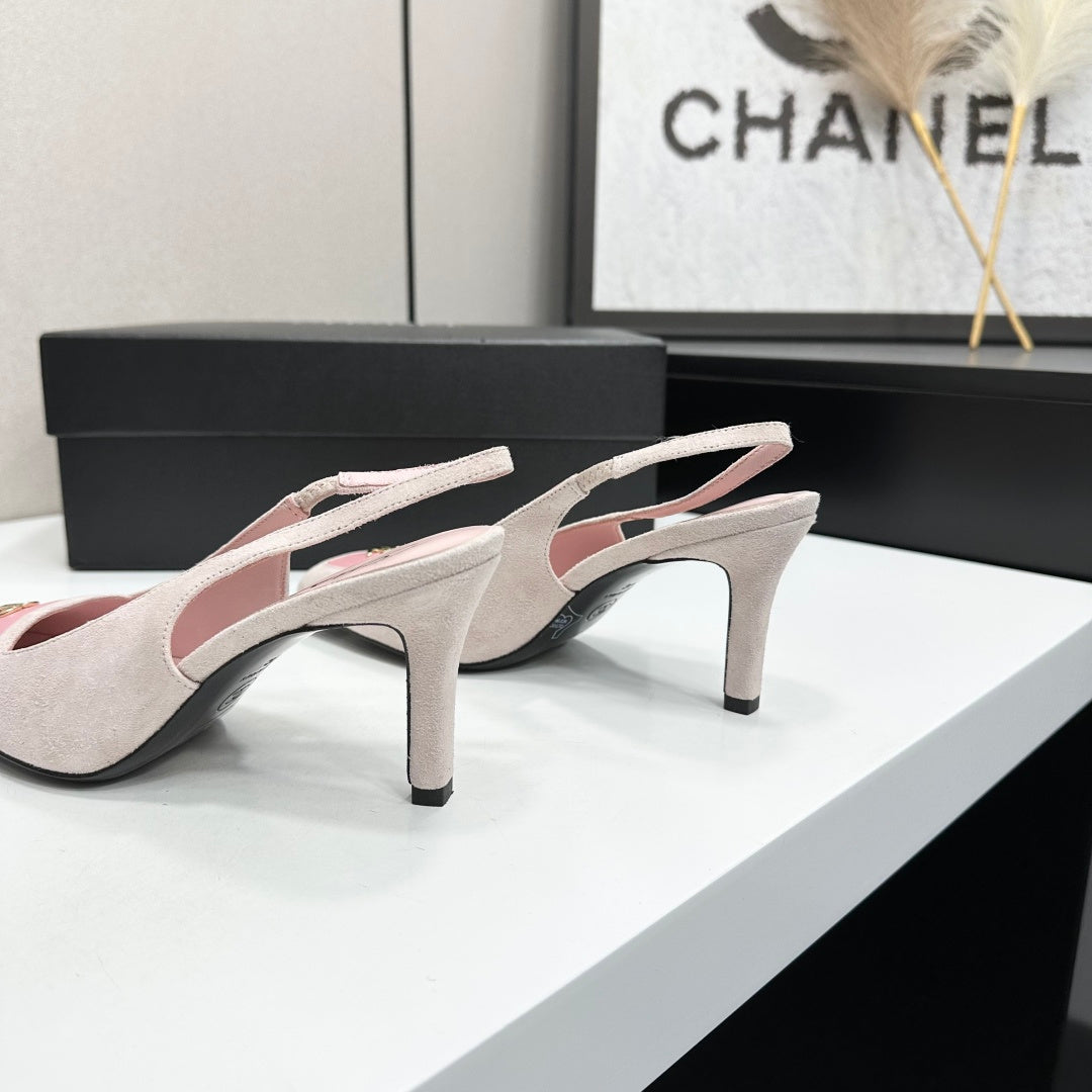 CC Block Slingback Light Pink Suede 743248
