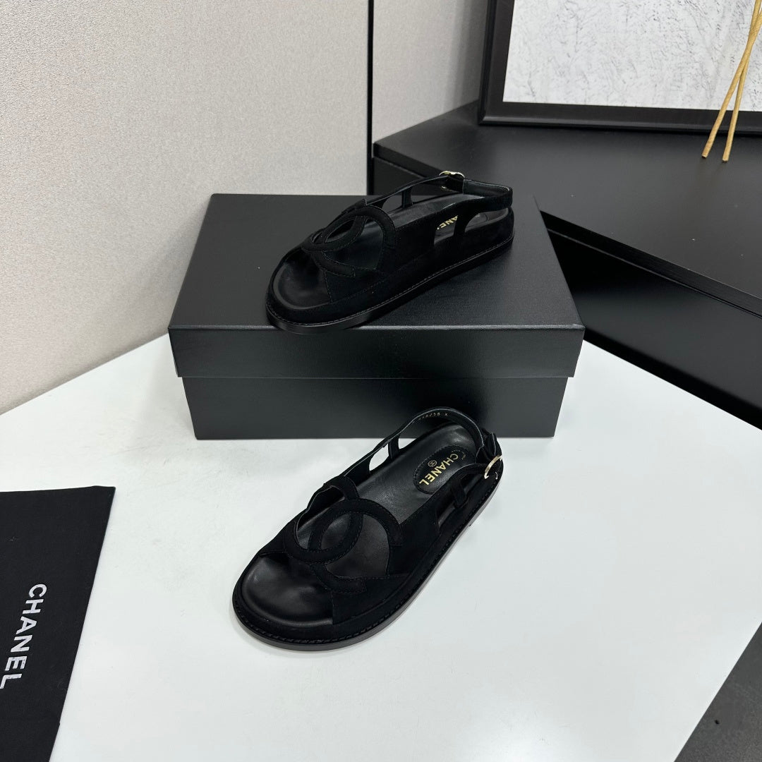 CC 26s Casual Sandals Black Suede 944626