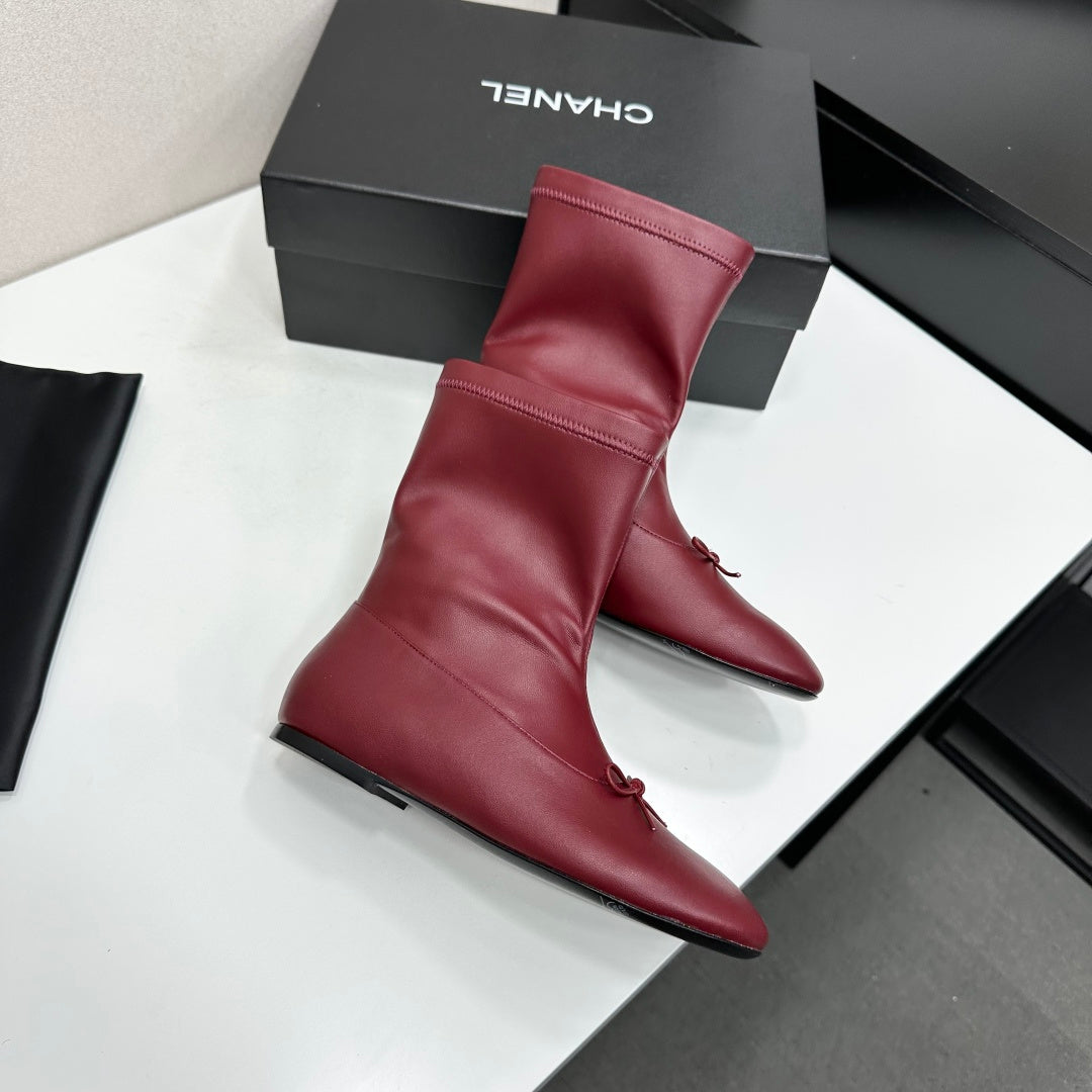 CC 26s Ballet Boot Flat Burgundy Leather 145996