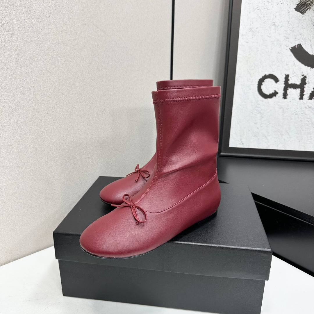 CC 26s Ballet Boot Flat Burgundy Leather 145996