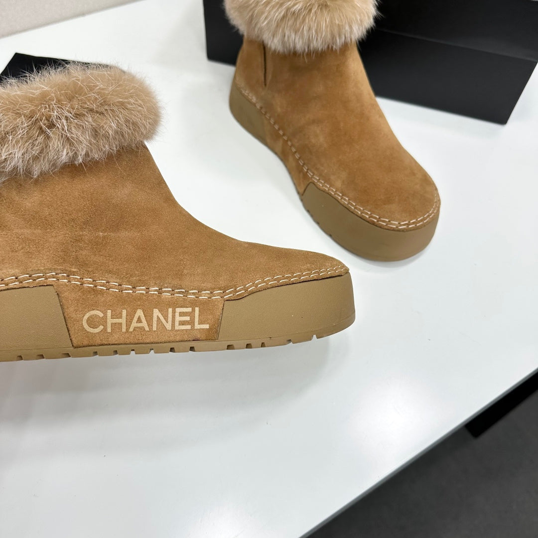 CC 26s Fur Boot Platform Tan Suede 145920