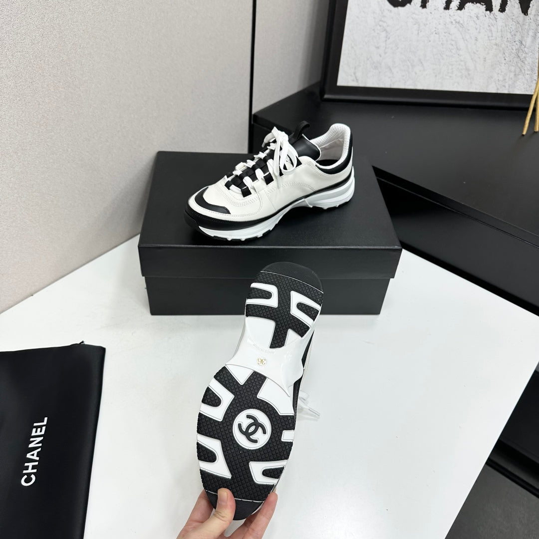 CC 26s Colorblock Platform Sneakers White Black Leather 145702