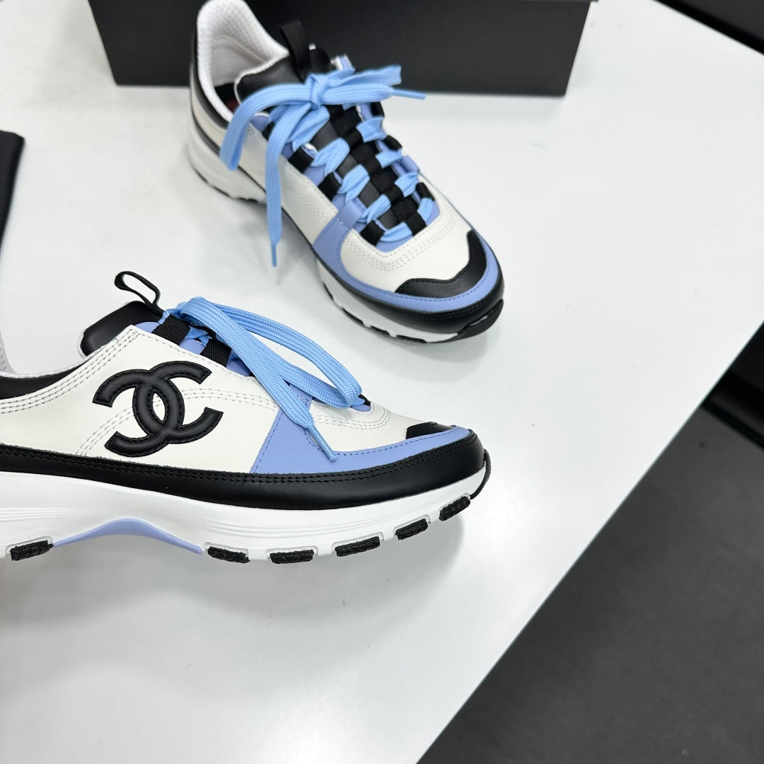 CC 26s Colorblock Platform Sneakers White Blue Leather 145704