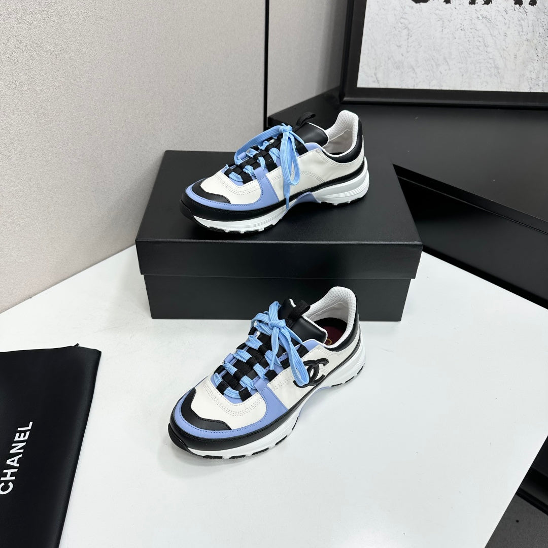 CC 26s Colorblock Platform Sneakers White Blue Leather 145704