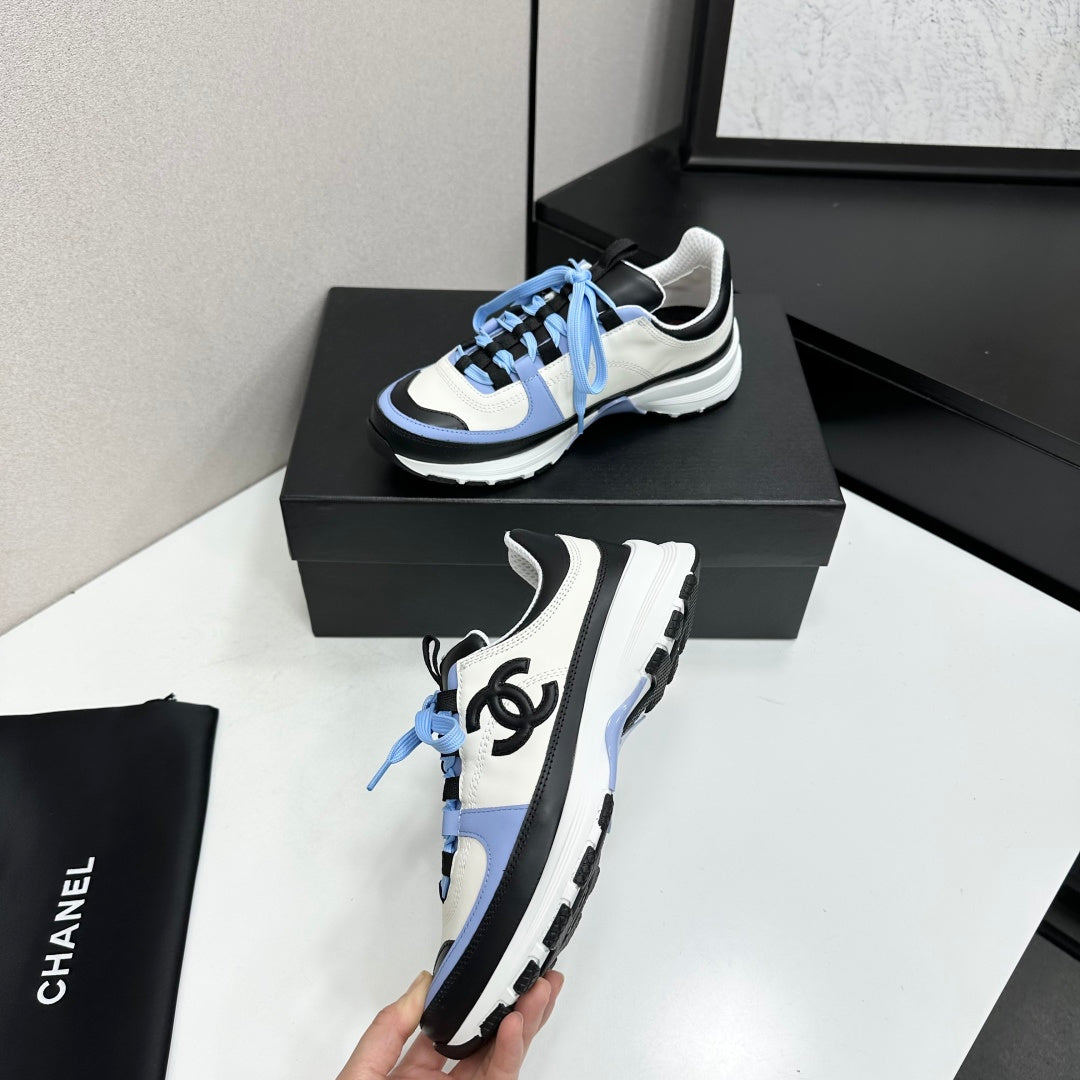 CC 26s Colorblock Platform Sneakers White Blue Leather 145704