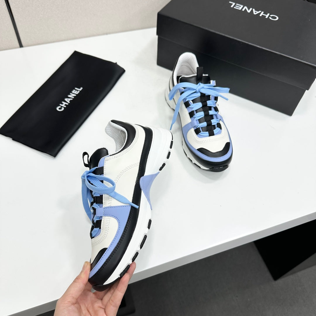 CC 26s Colorblock Platform Sneakers White Blue Leather 145704