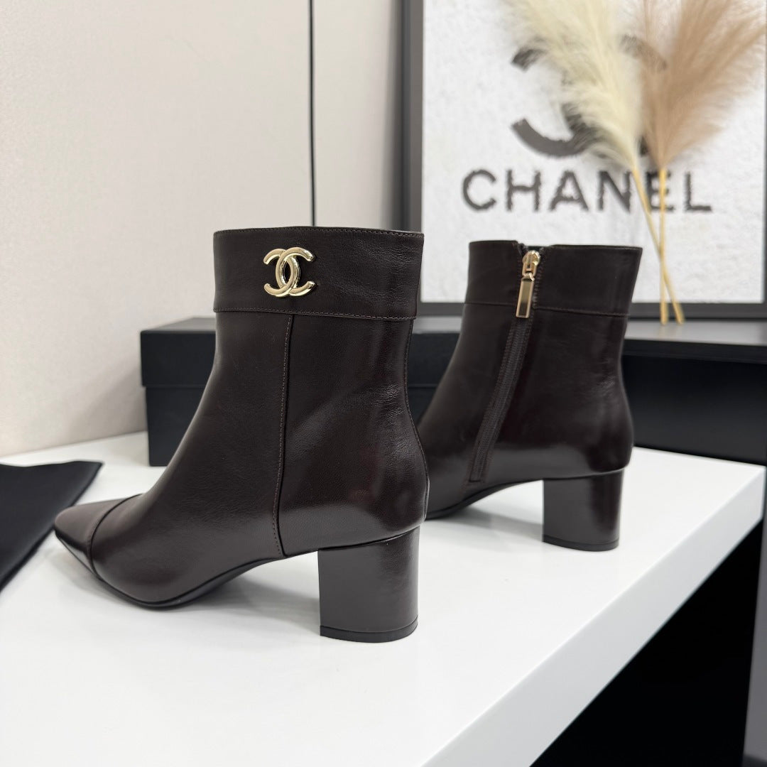 CC 2026 Ankle Boots Brown Brown Logo Leather 193756