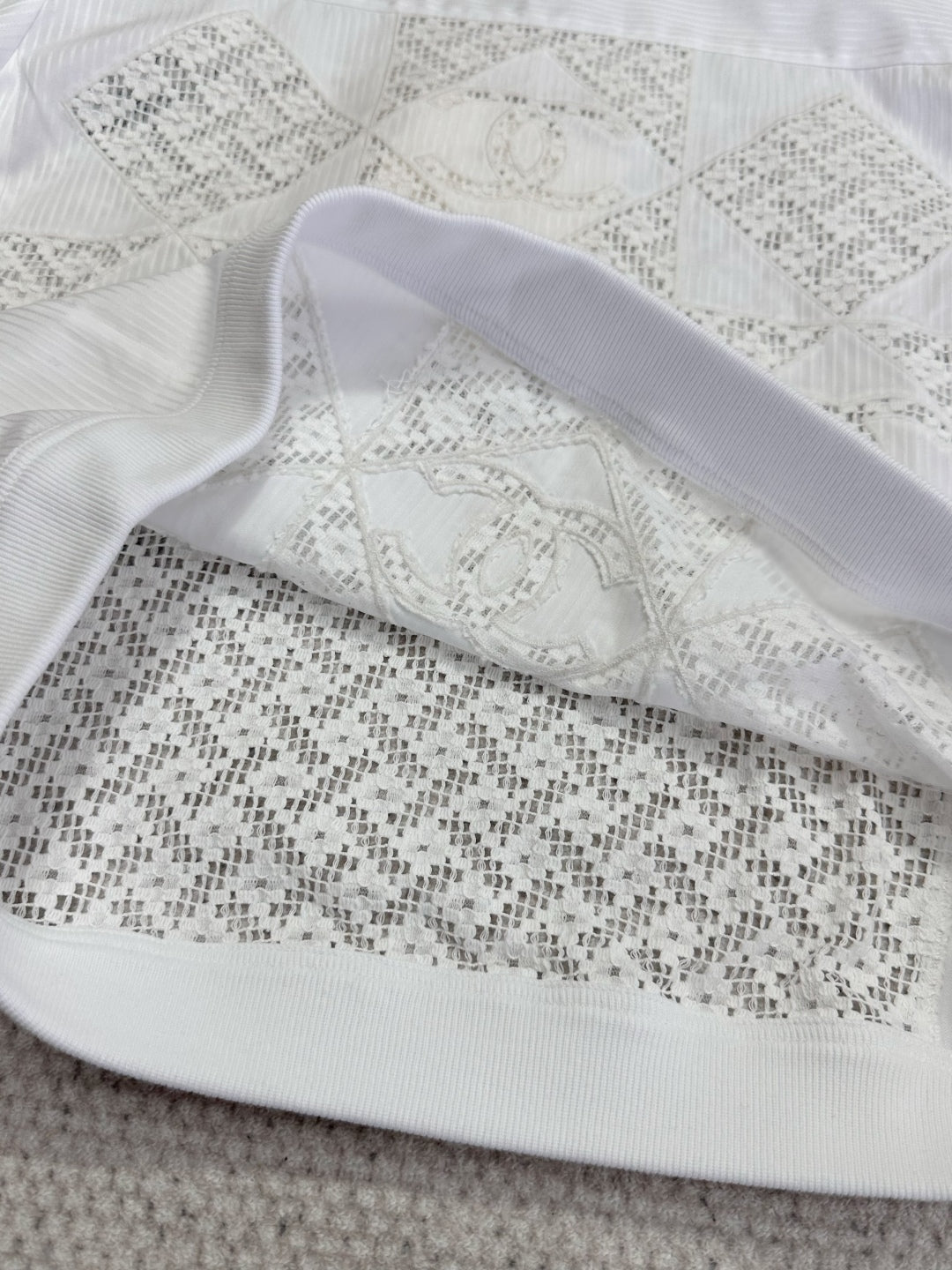 CC 25 Appliqué Short Sleeves T-shirt White Cotton