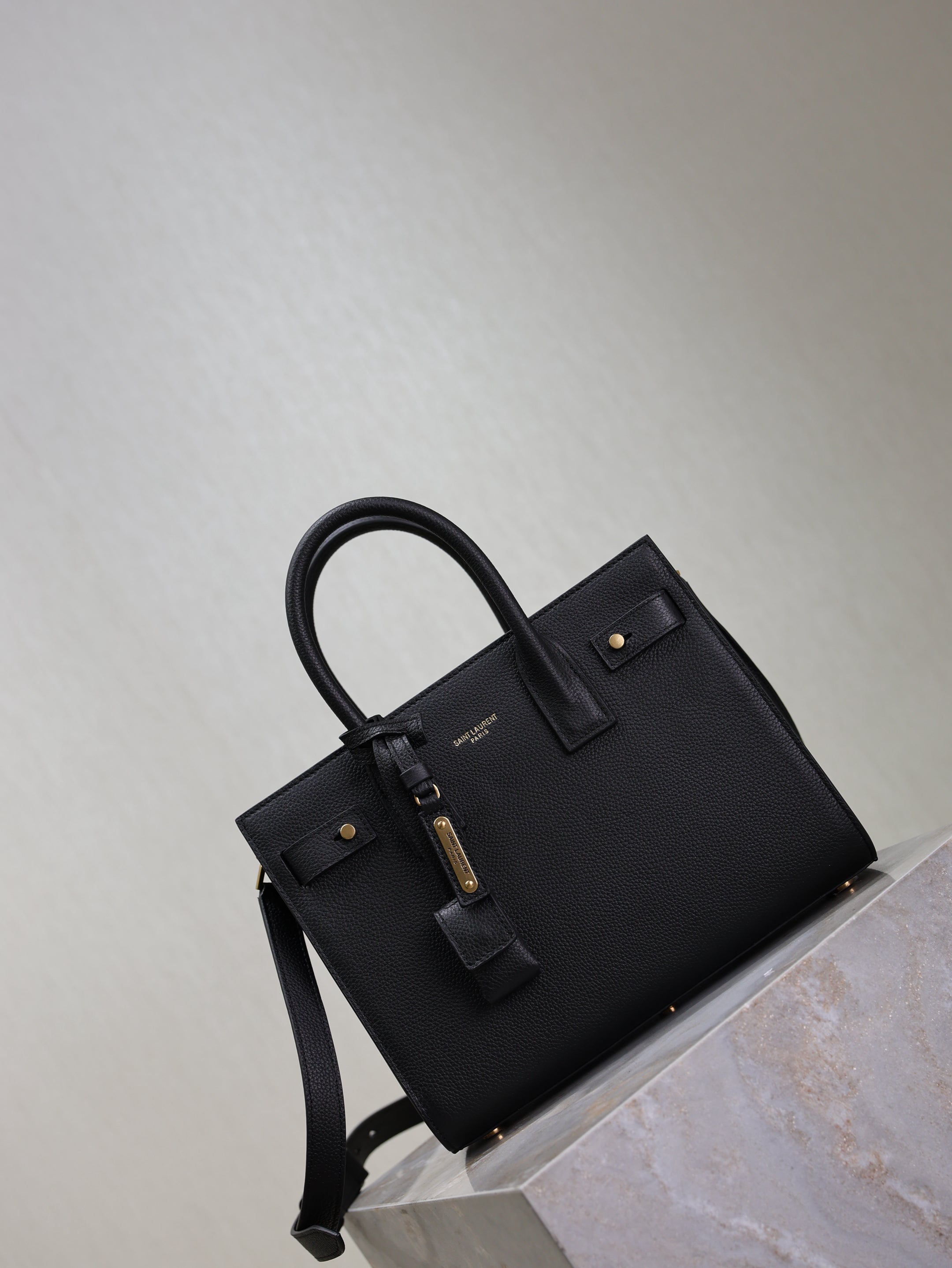 YSL Sac De Jour Nano 26cm Black Grain Cowhide GHW