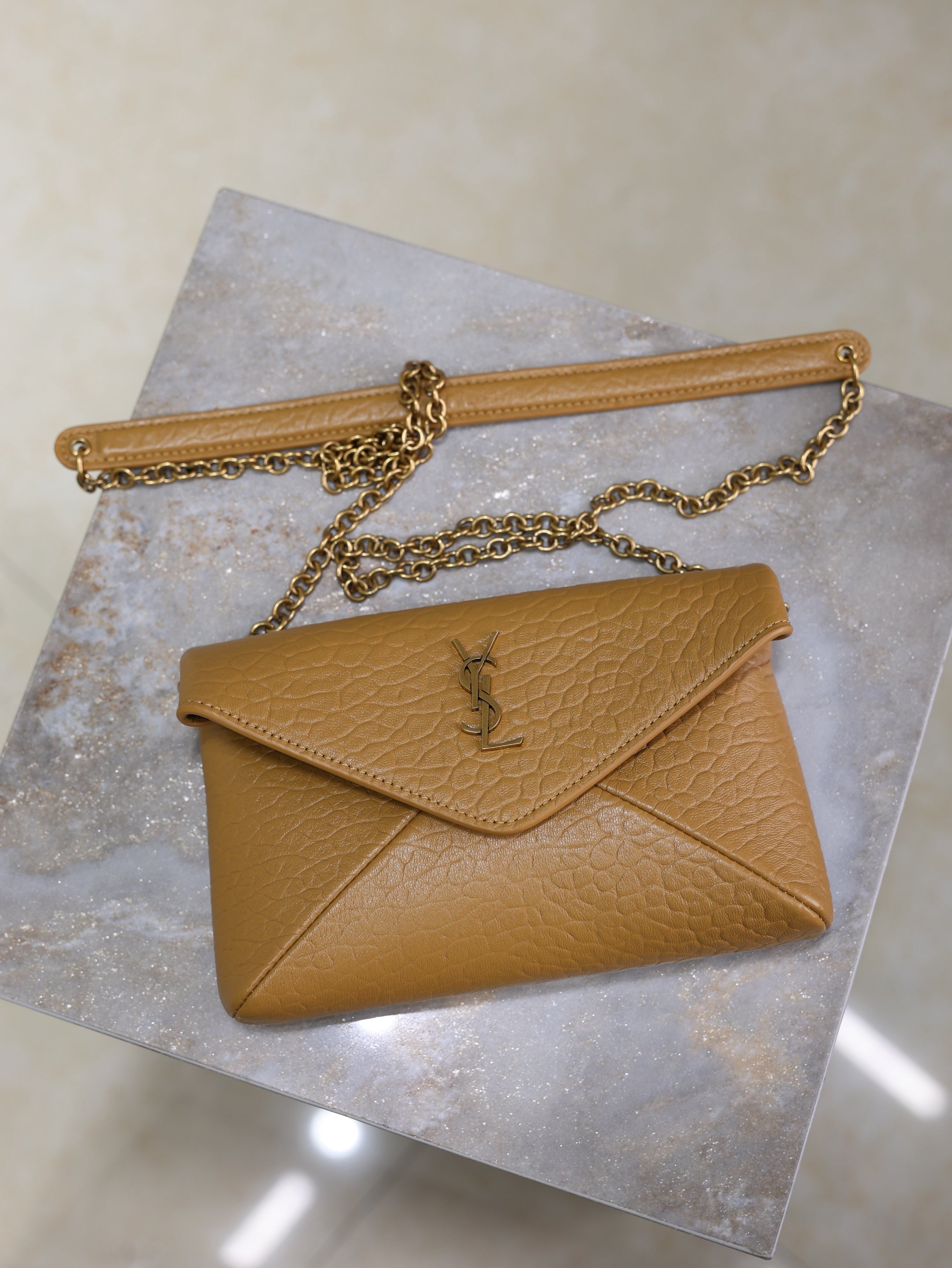 Prada Calypso Bag 19cm Light Brown Elephant Leather
