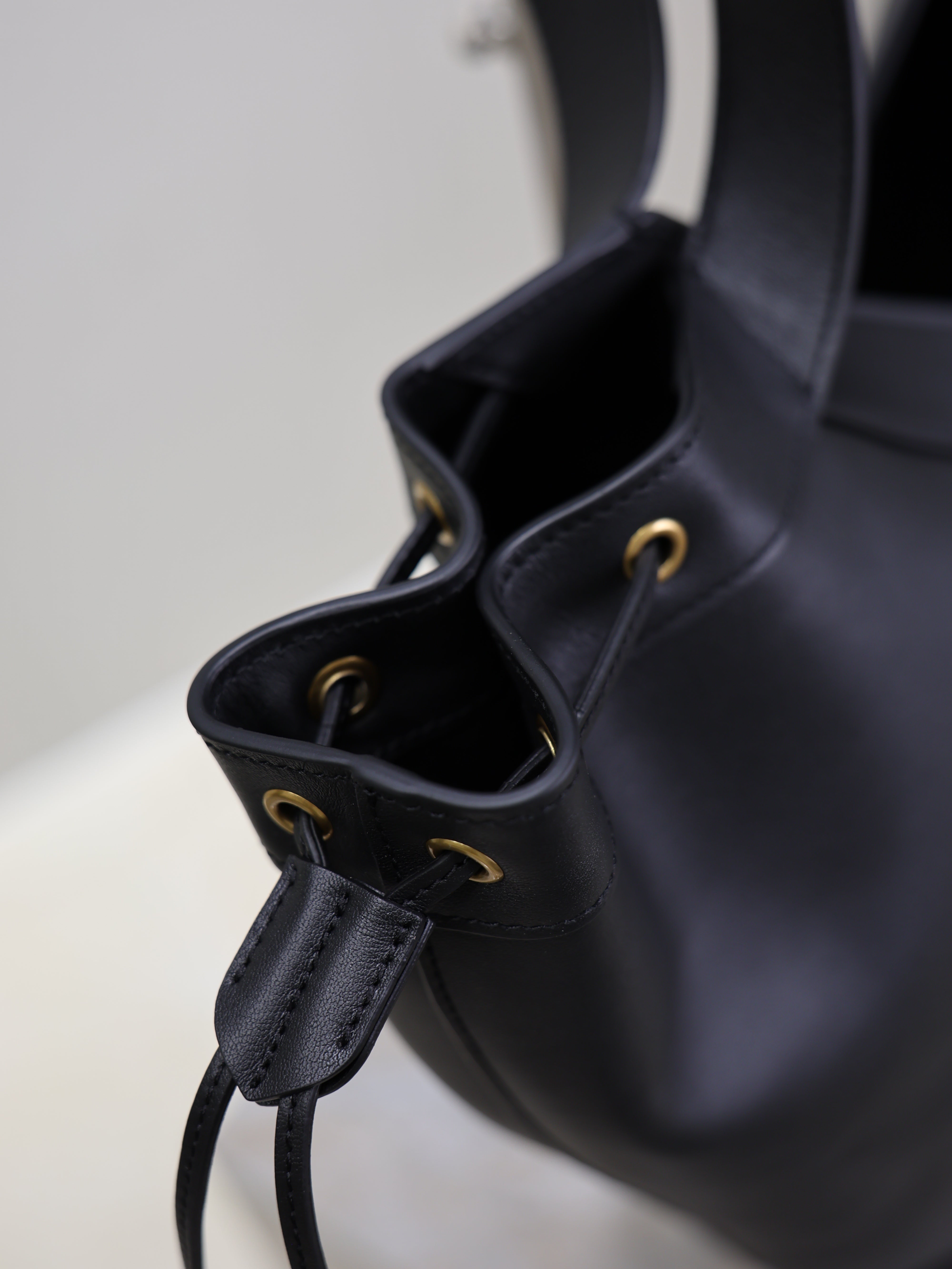 Prada Y Large Leather HOBO Bag Black Leather