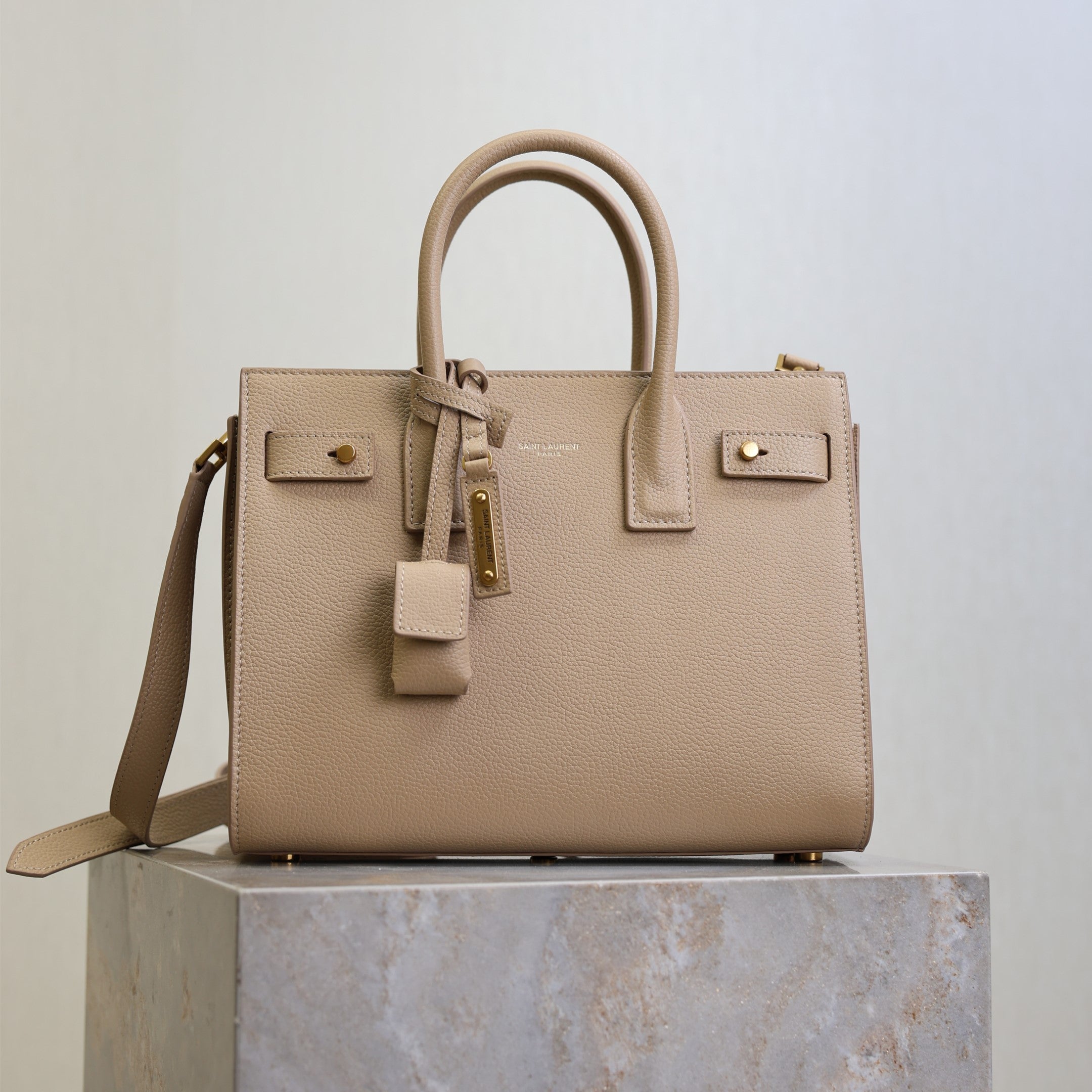 YSL Sac De Jour Nano 26cm Beige Grain Cowhide GHW