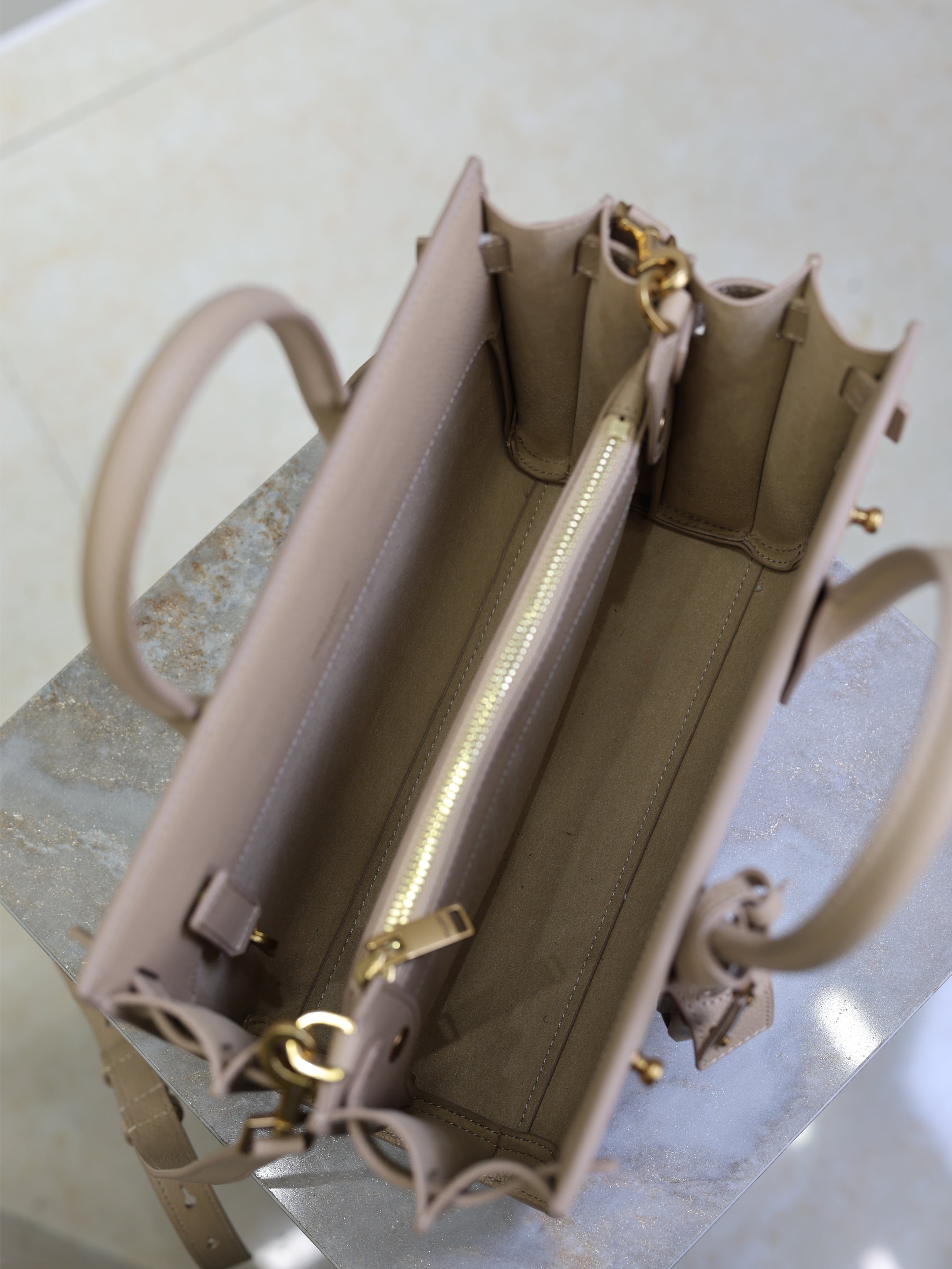 YSL Sac De Jour Nano 26cm Beige Grain Cowhide GHW