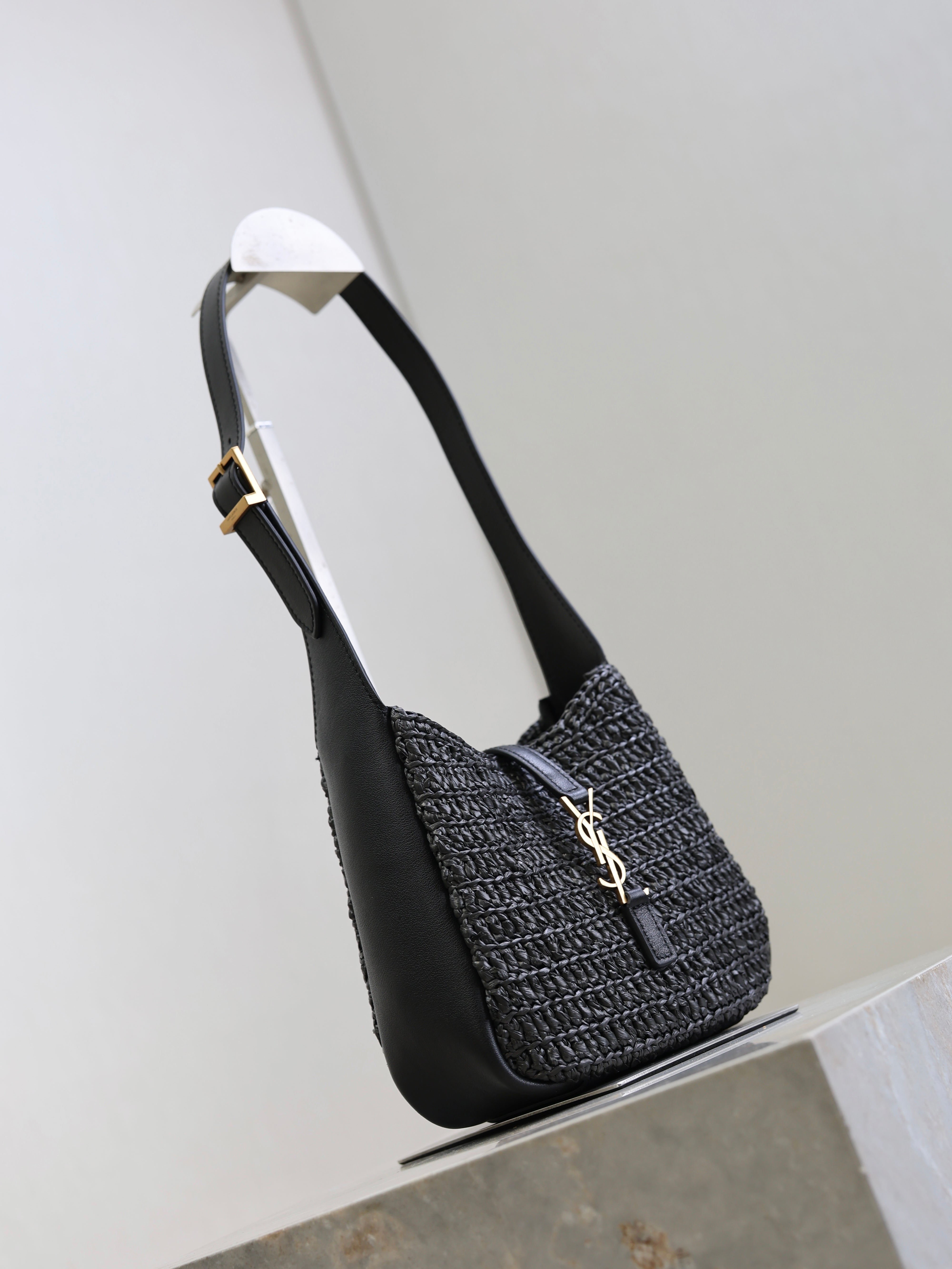 Prada LE 5A7 Mini 15cm Black Raffia Leather GHW