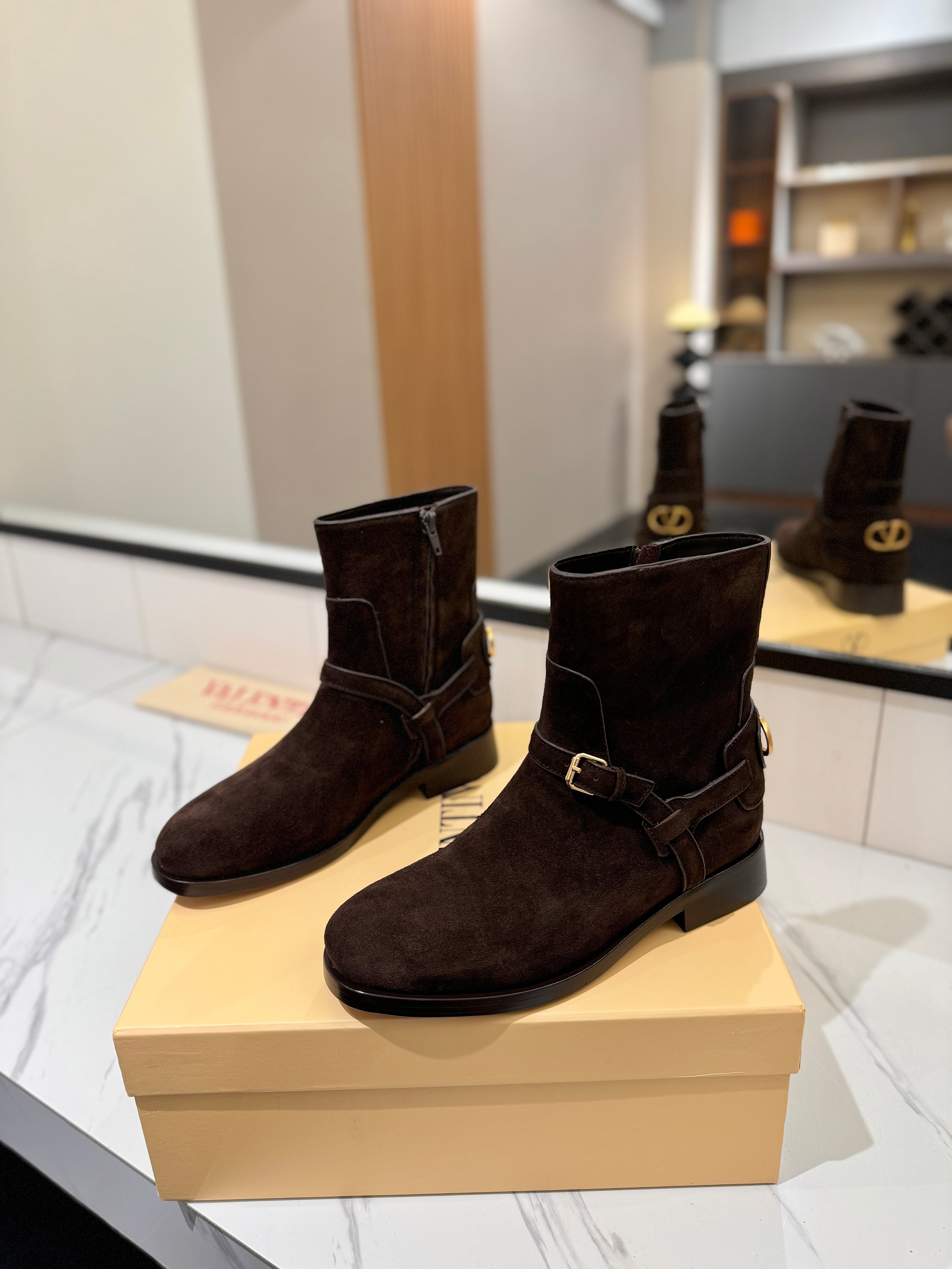 Valentino 2025 Pattie Boot Dark Brown Suede 560745