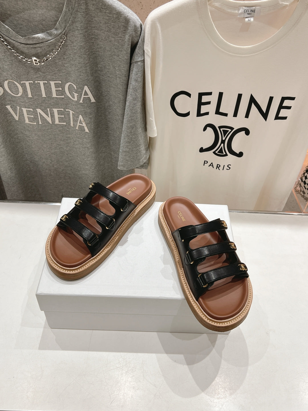CELINE Dad Sandal Mule Black Cowhide 236753