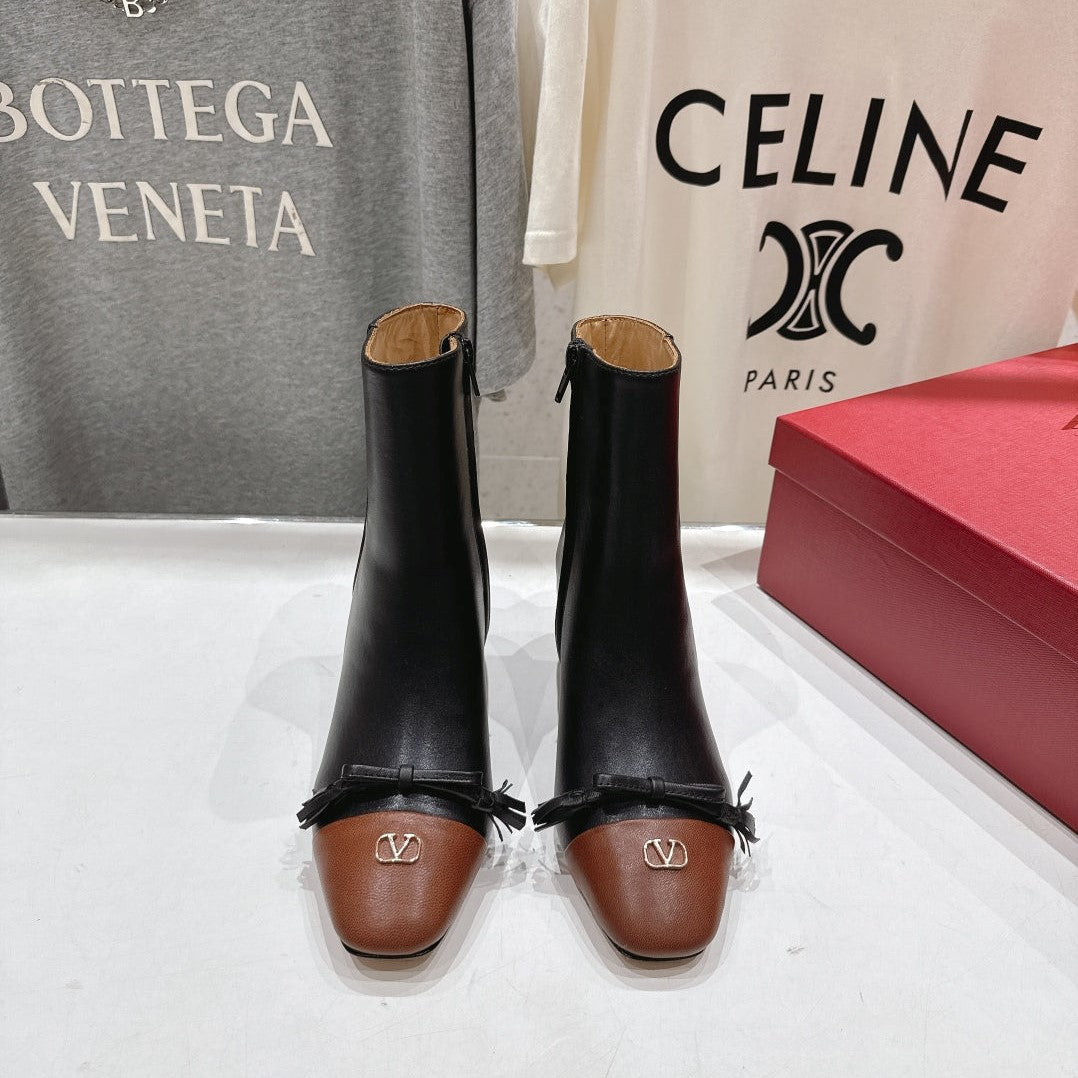 VT Short Boot Black Brown Calfskin 174419