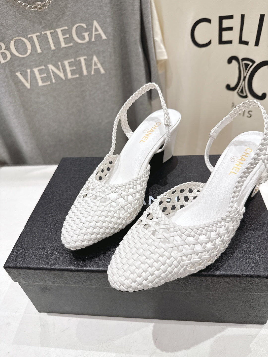 CC 26s Slingback 6.5cm White Distinct Woven 888096