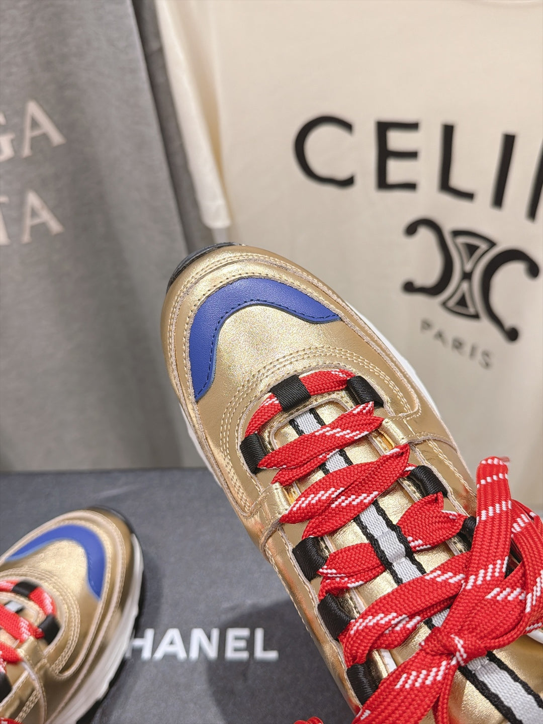 CC 26s Sneakers Gold/Blue Metallic Calfskin 181428