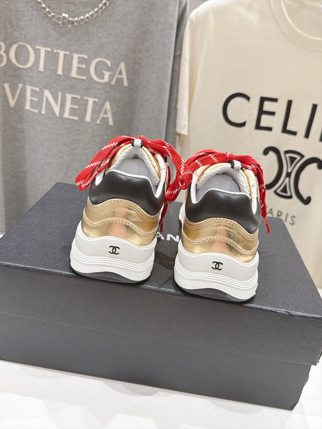 CC 26s Sneakers Gold/Blue Metallic Calfskin 181428