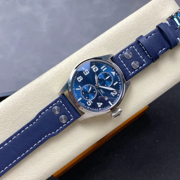 IWC Big Pilot 46mm Blue Dial Steel Case Blue Leather Strap
