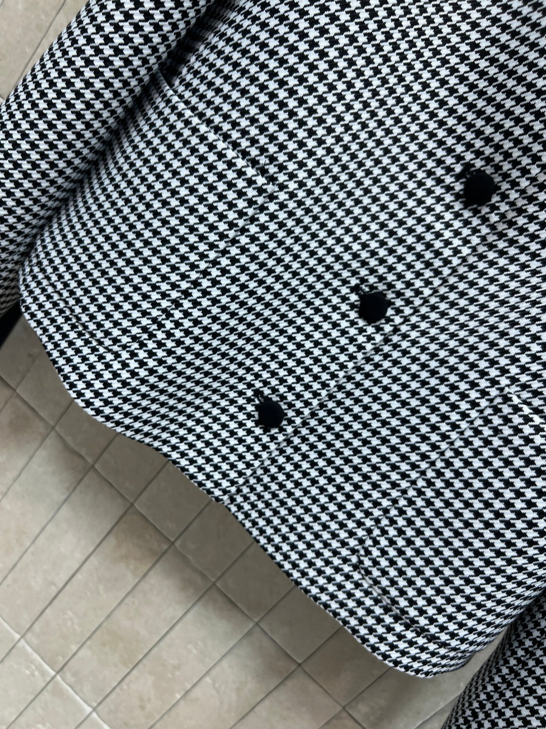 CD 26s Cropped Jacket Black White Polyester Fiber